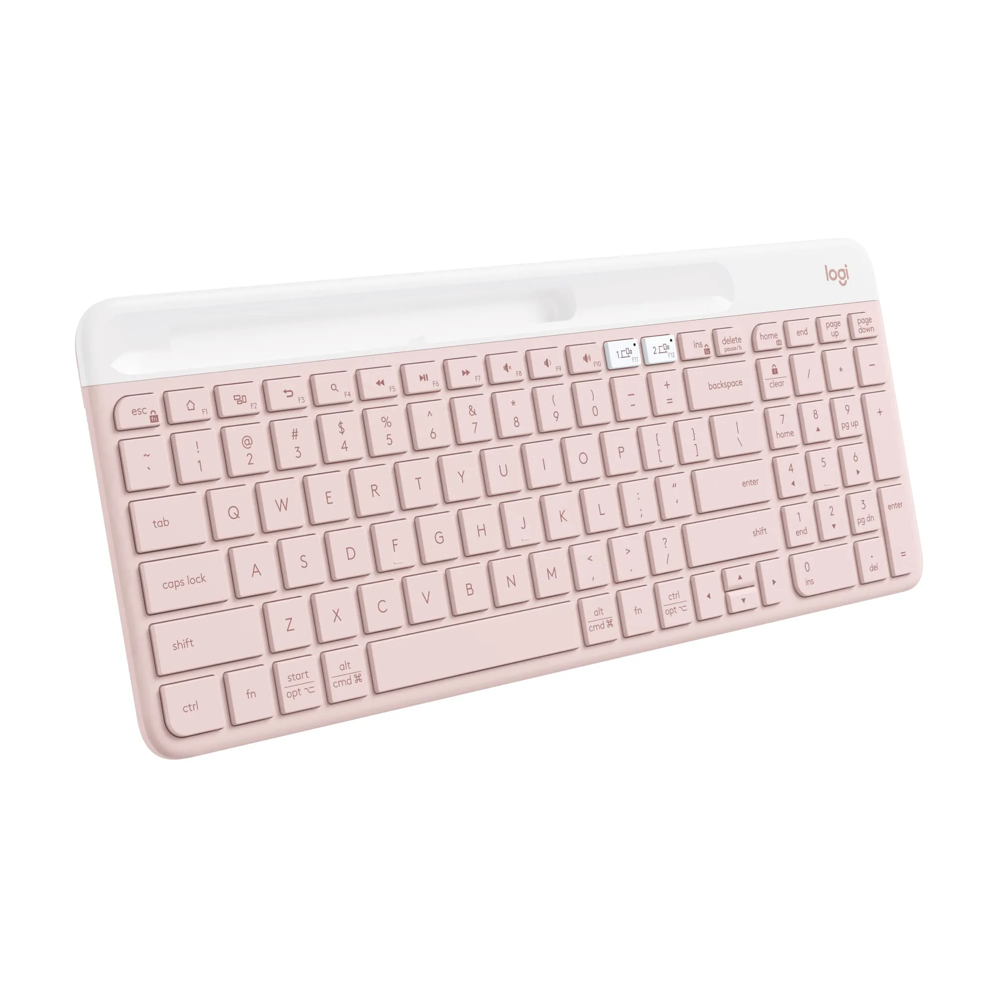 Logitech K585 Multi-Device Slim Wireless Keyboard, Built-in Cradle - Rose