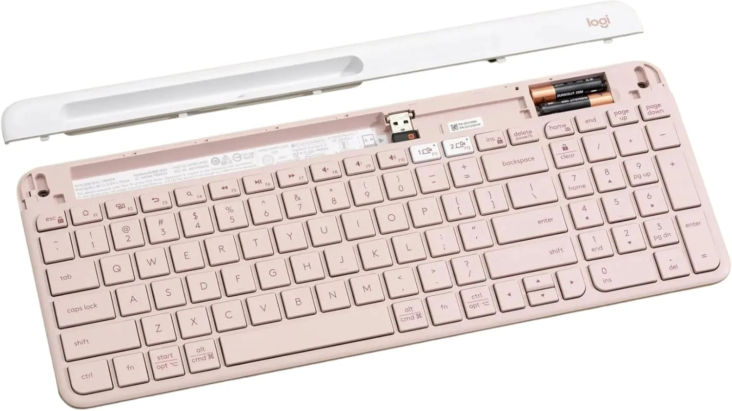 Logitech K585 Multi-Device Slim Wireless Keyboard, Built-in Cradle - Rose