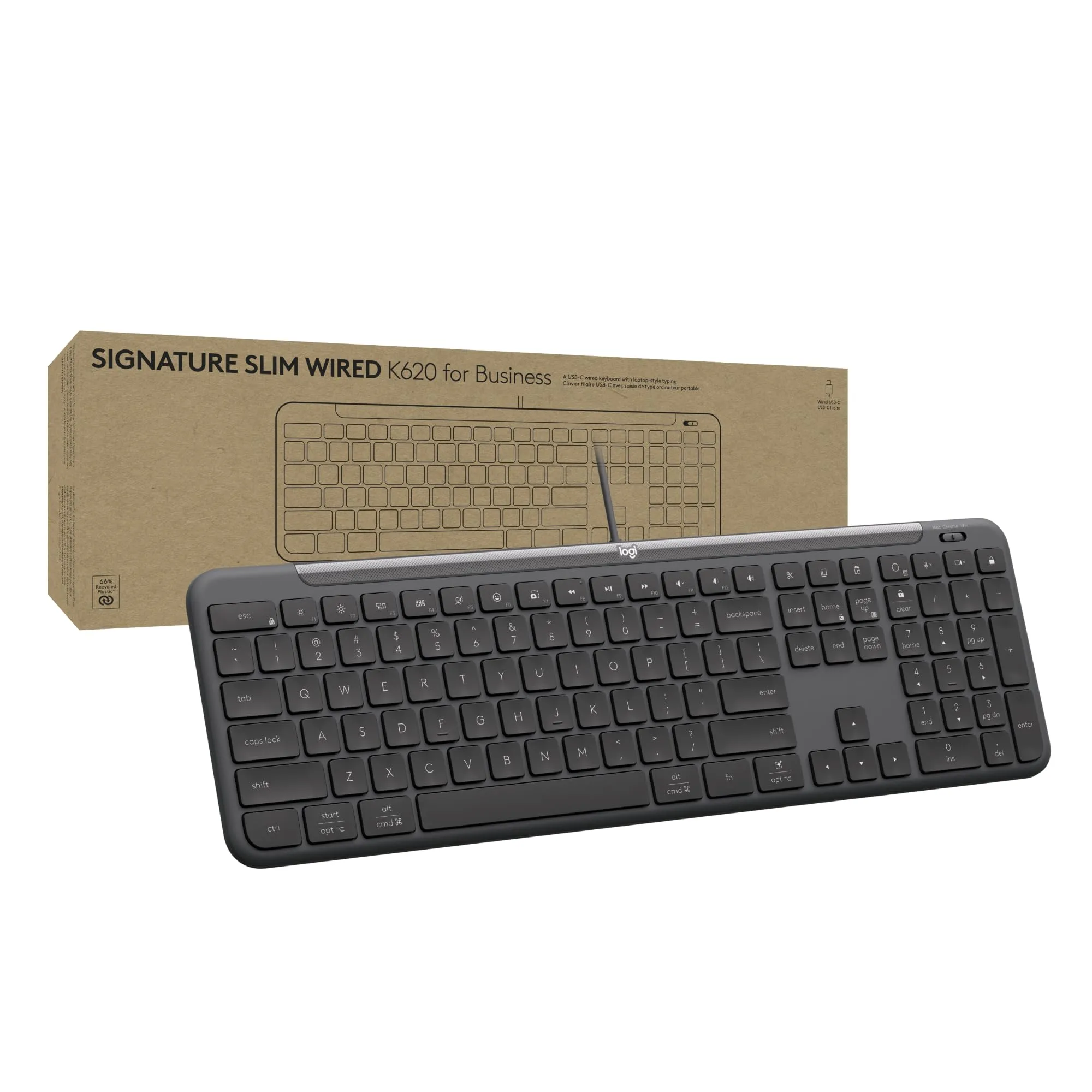 LOGITECH Signature Slim Wired for Business - Full-Size USB-C Keyboard