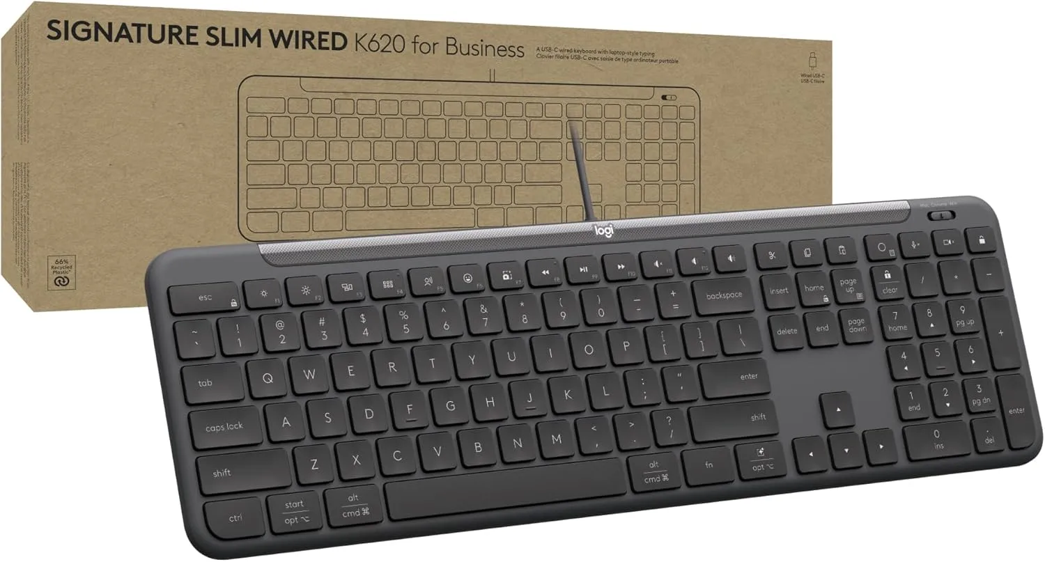 LOGITECH Signature Slim Wired for Business - Full-Size USB-C Keyboard