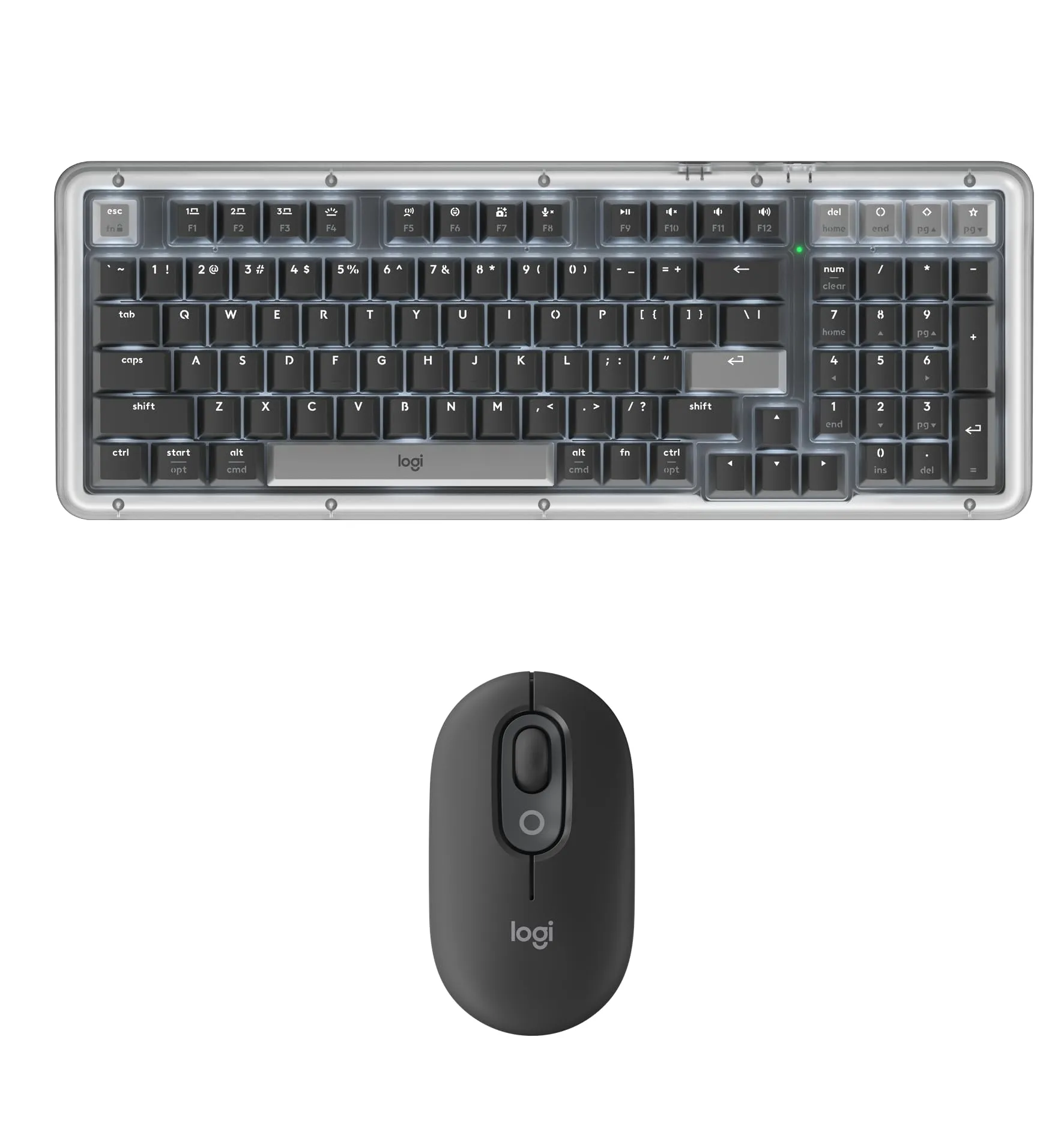 Logitech Alto Keys K98M Wireless Bluetooth Mechanical Keyboard with POP Mouse - Graphite