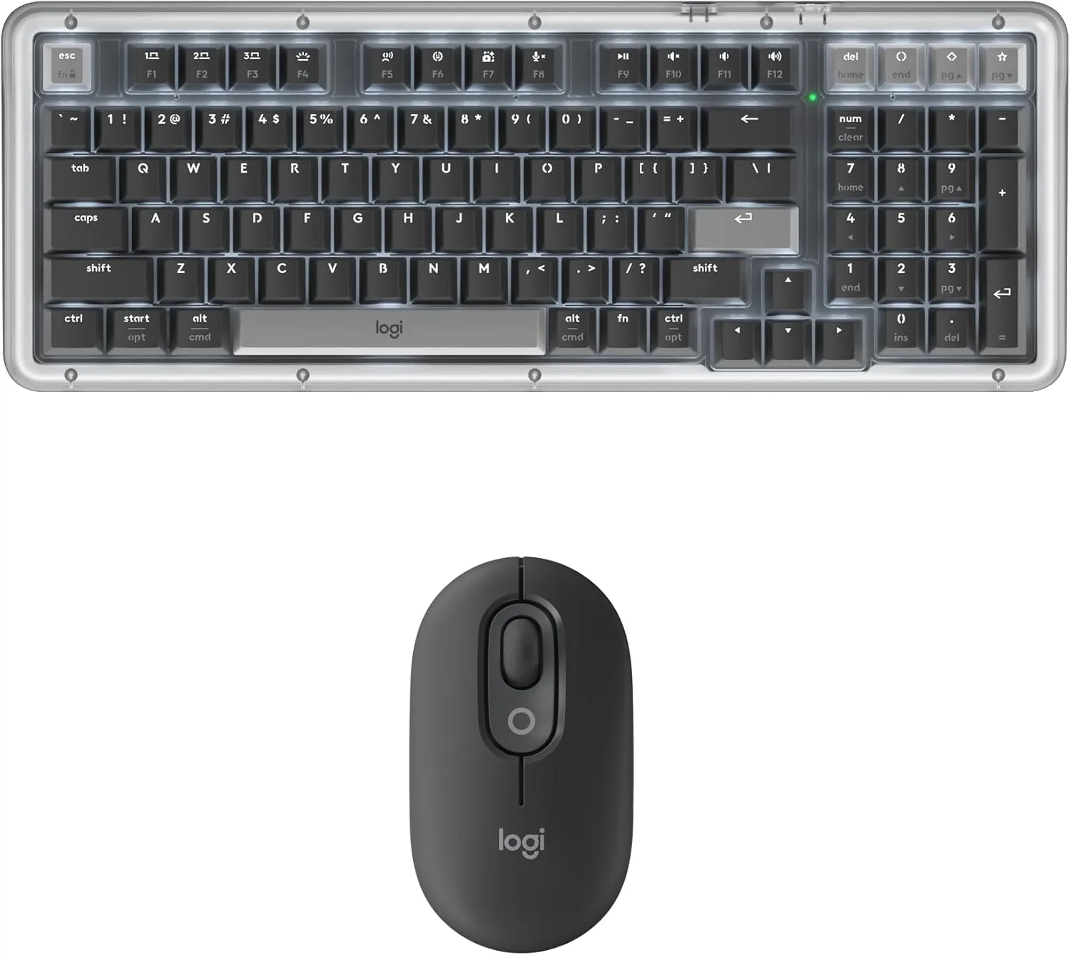 Logitech Alto Keys K98M Wireless Bluetooth Mechanical Keyboard with POP Mouse - Graphite