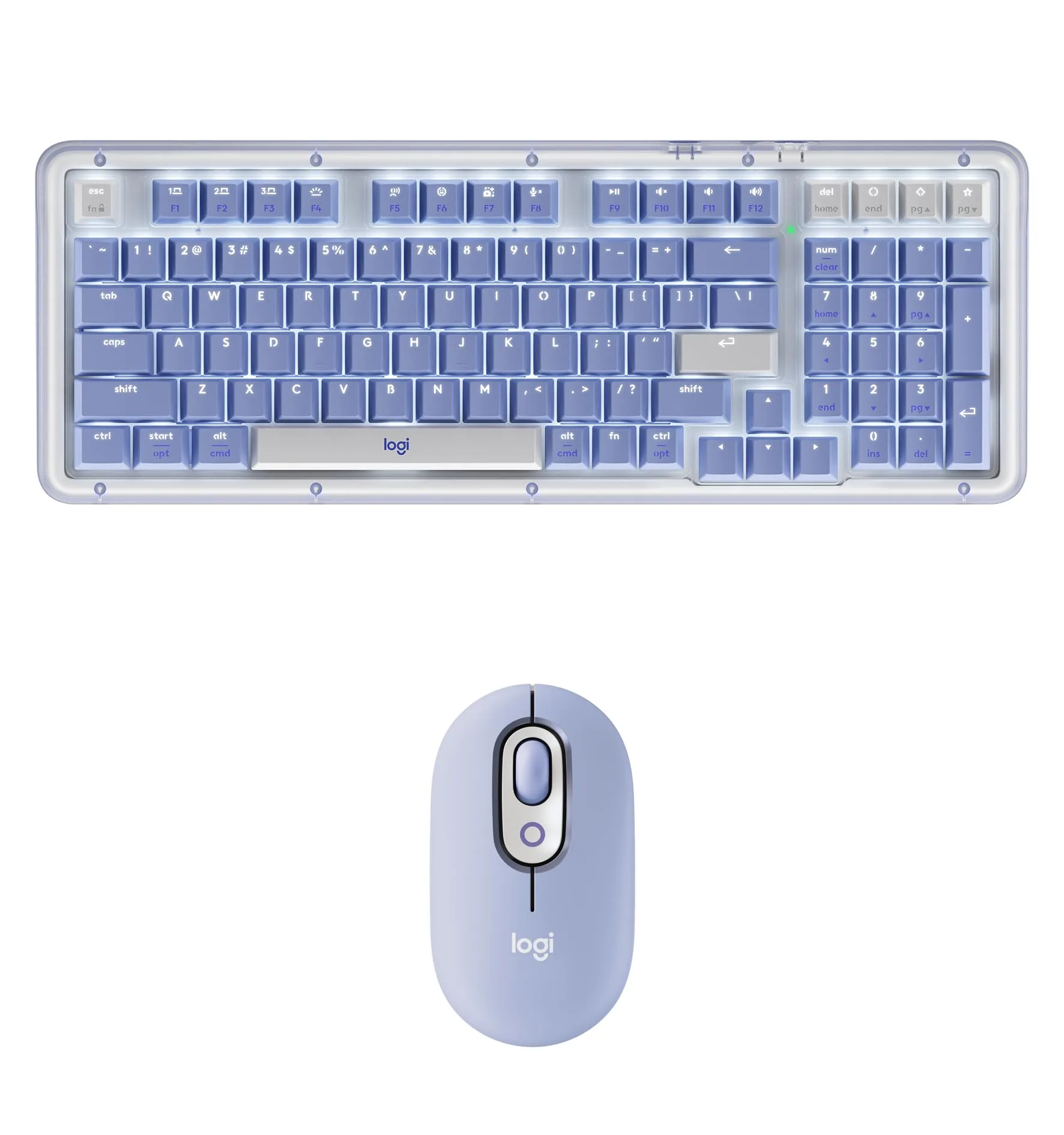 Logitech Alto Keys K98M Wireless Mechanical Keyboard with POP Mouse - Lilac