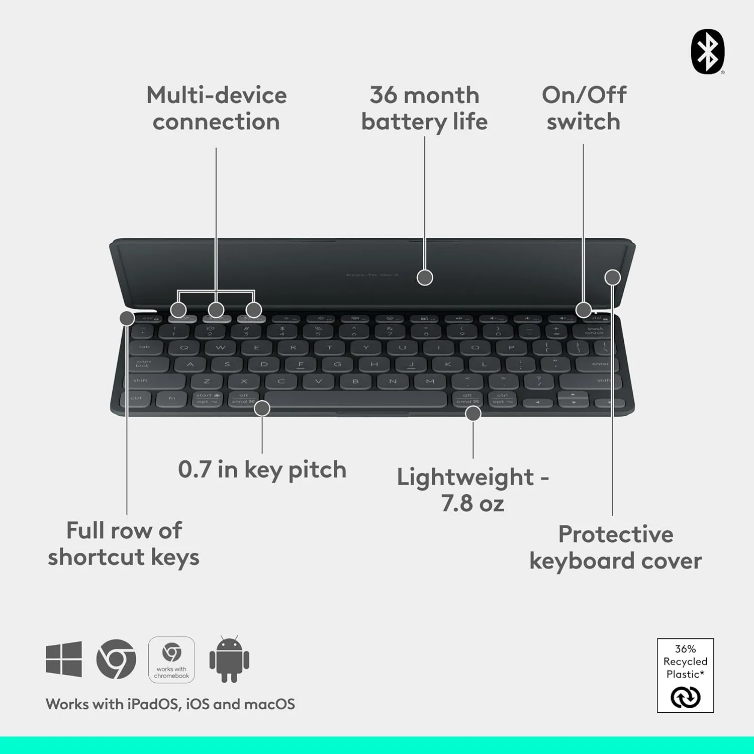 Logitech Keys-to-Go Portable Bluetooth Keyboard