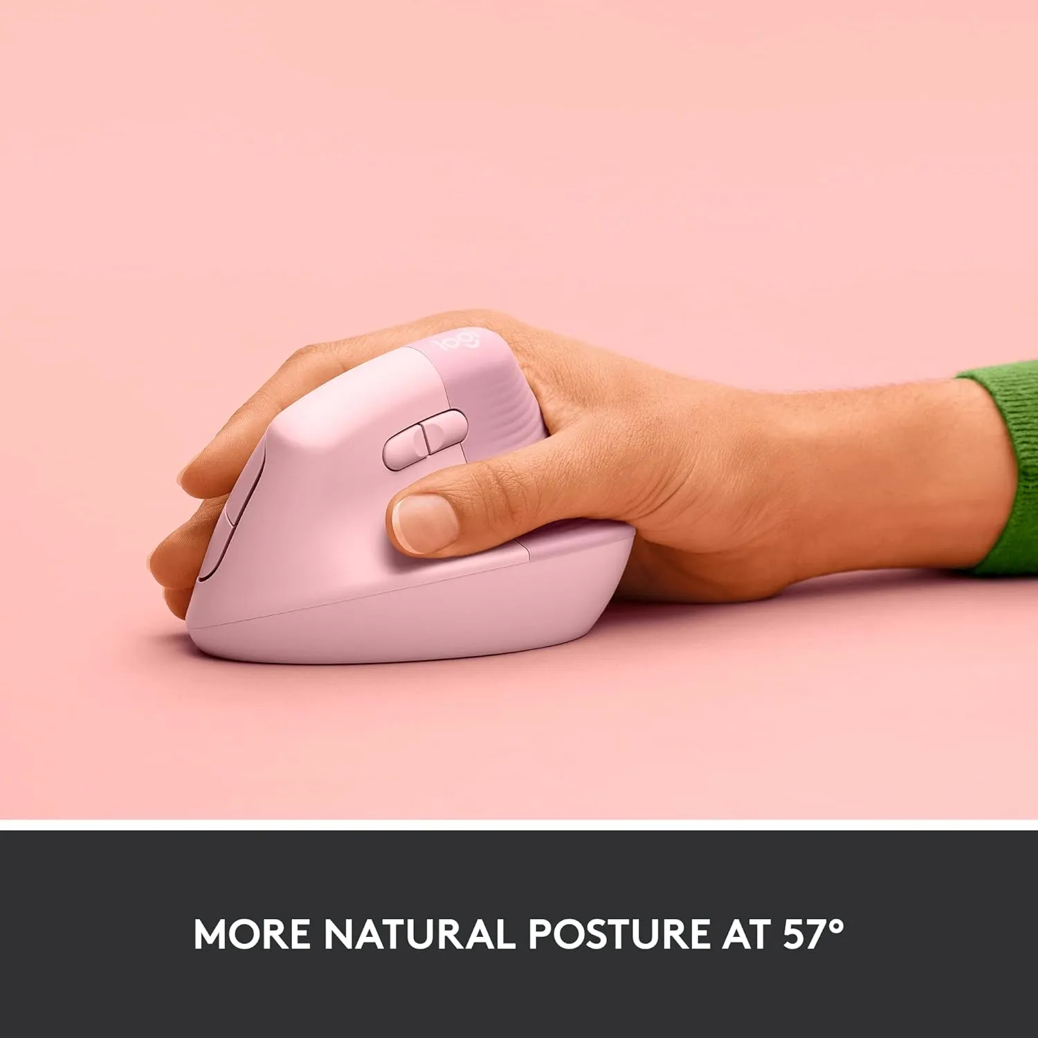 Logitech Lift Vertical Ergonomic Mouse, Wireless, Bluetooth or Logi Bolt USB receiver, Quiet clicks, 4 buttons