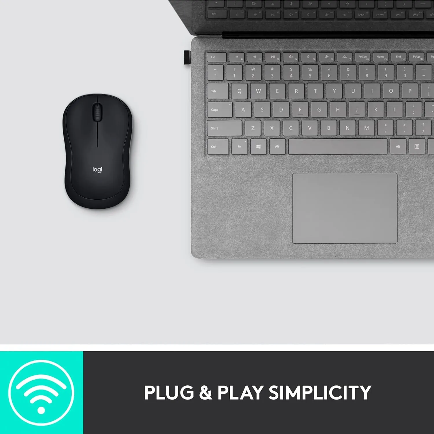 LOGITECH M185 Wireless Mouse, 2.4GHz with USB Nano Receiver, 1000 DPI, Ambidextrous