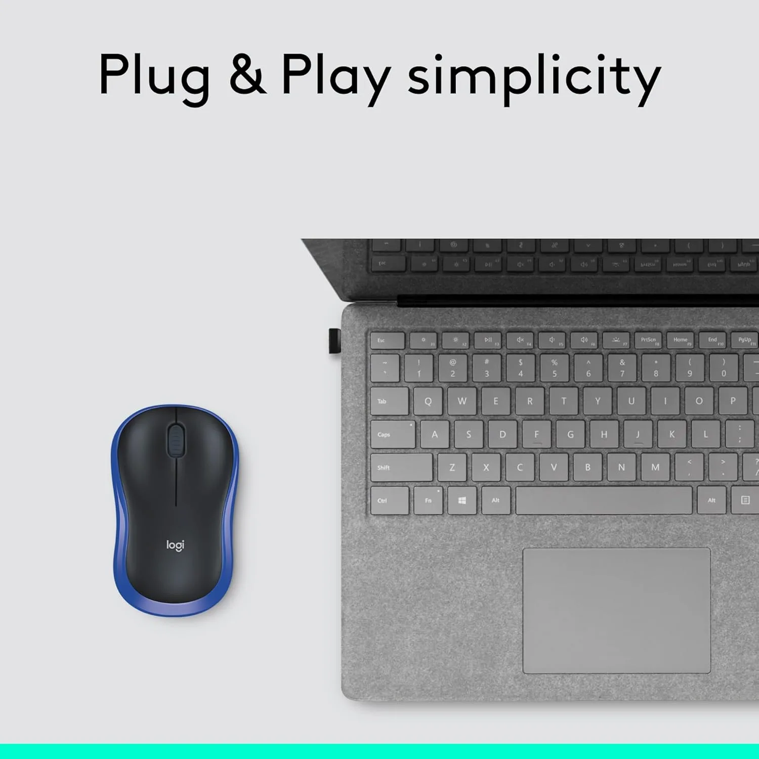LOGITECH M185 Wireless Mouse, 2.4GHz with USB Nano Receiver, 1000 DPI, Ambidextrous