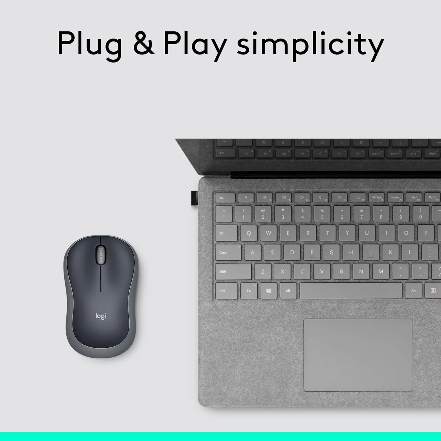 LOGITECH M185 Wireless Mouse, 2.4GHz with USB Nano Receiver, 1000 DPI, Ambidextrous