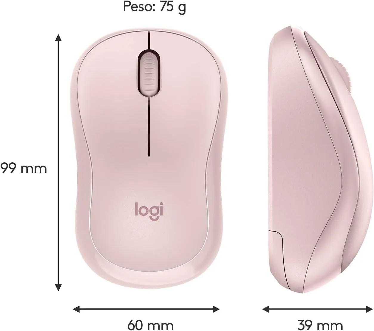 Logitech M220 SILENT Wireless Mouse, Rose