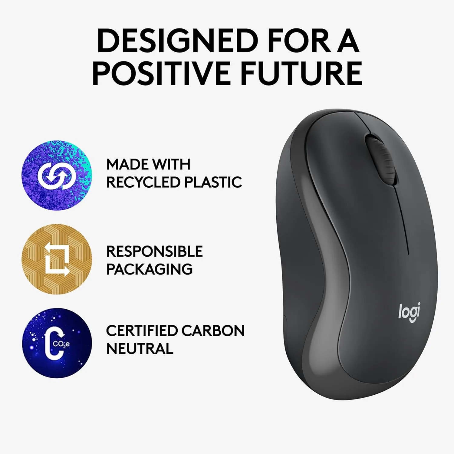 Logitech M240 for Business Silent Wireless Mouse with Logi Bolt USB Receiver - Graphite