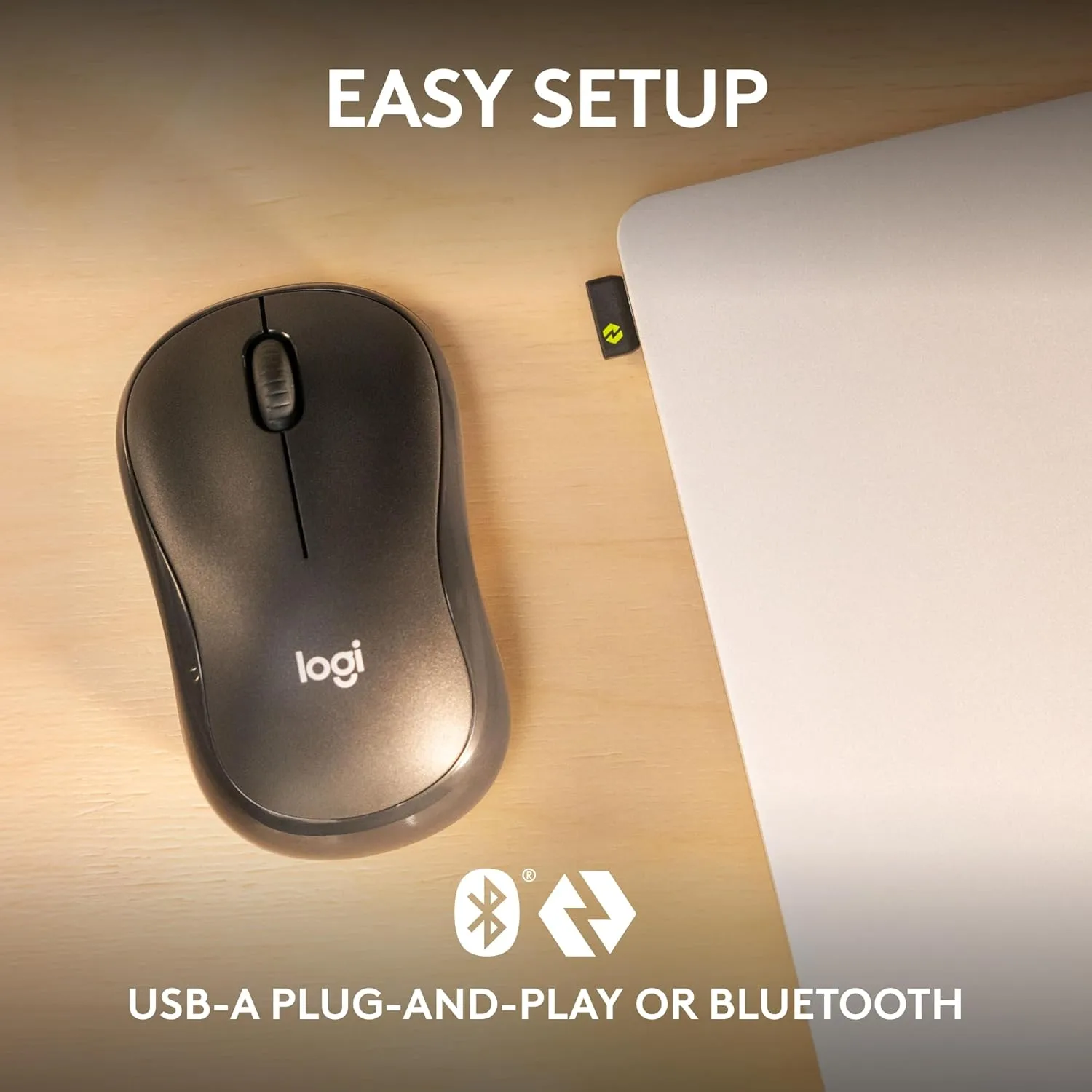 Logitech M240 for Business Silent Wireless Mouse with Logi Bolt USB Receiver - Graphite