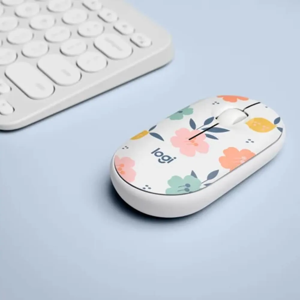 Logitech M340 Wireless Mouse - Floral Bouquet, USB Receiver, Silent Clicks