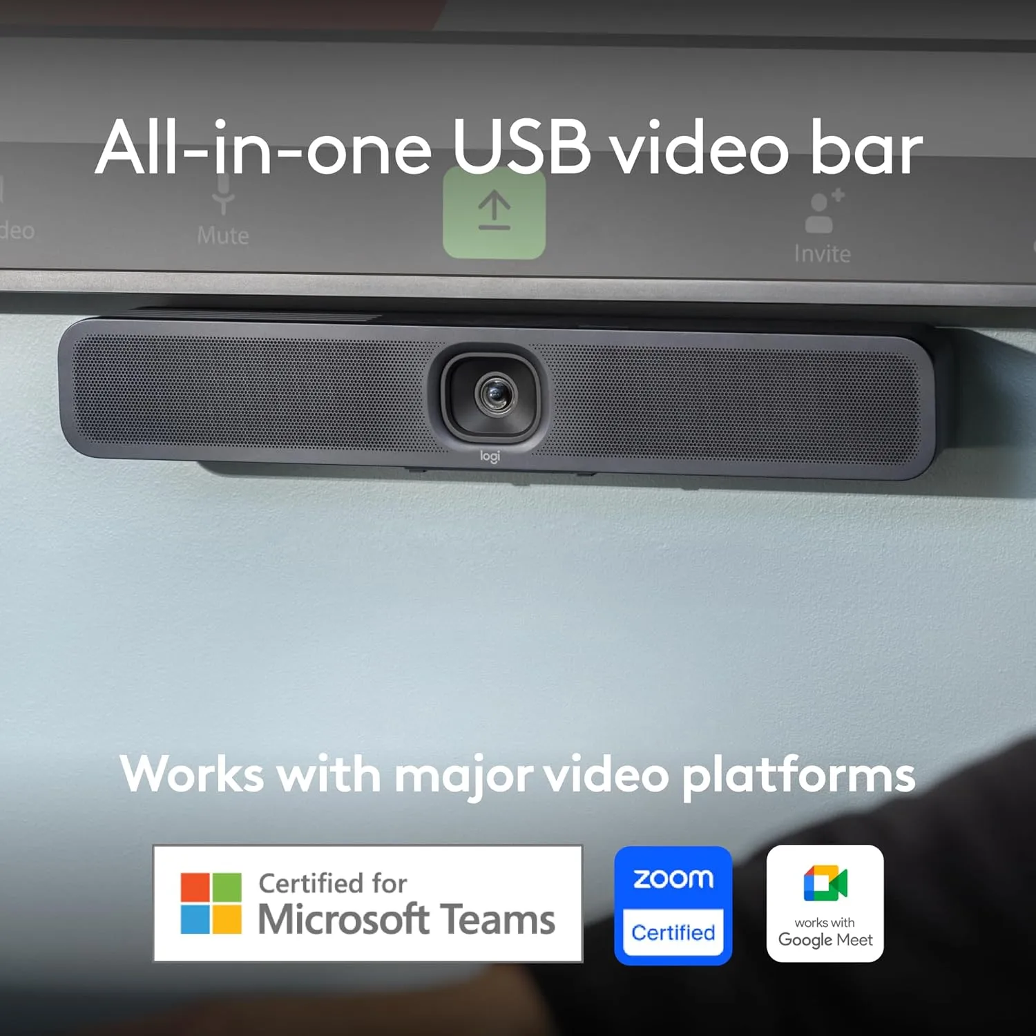 Logitech MeetUp 2 All-in-One USB Conference Room Camera with Built-in AI