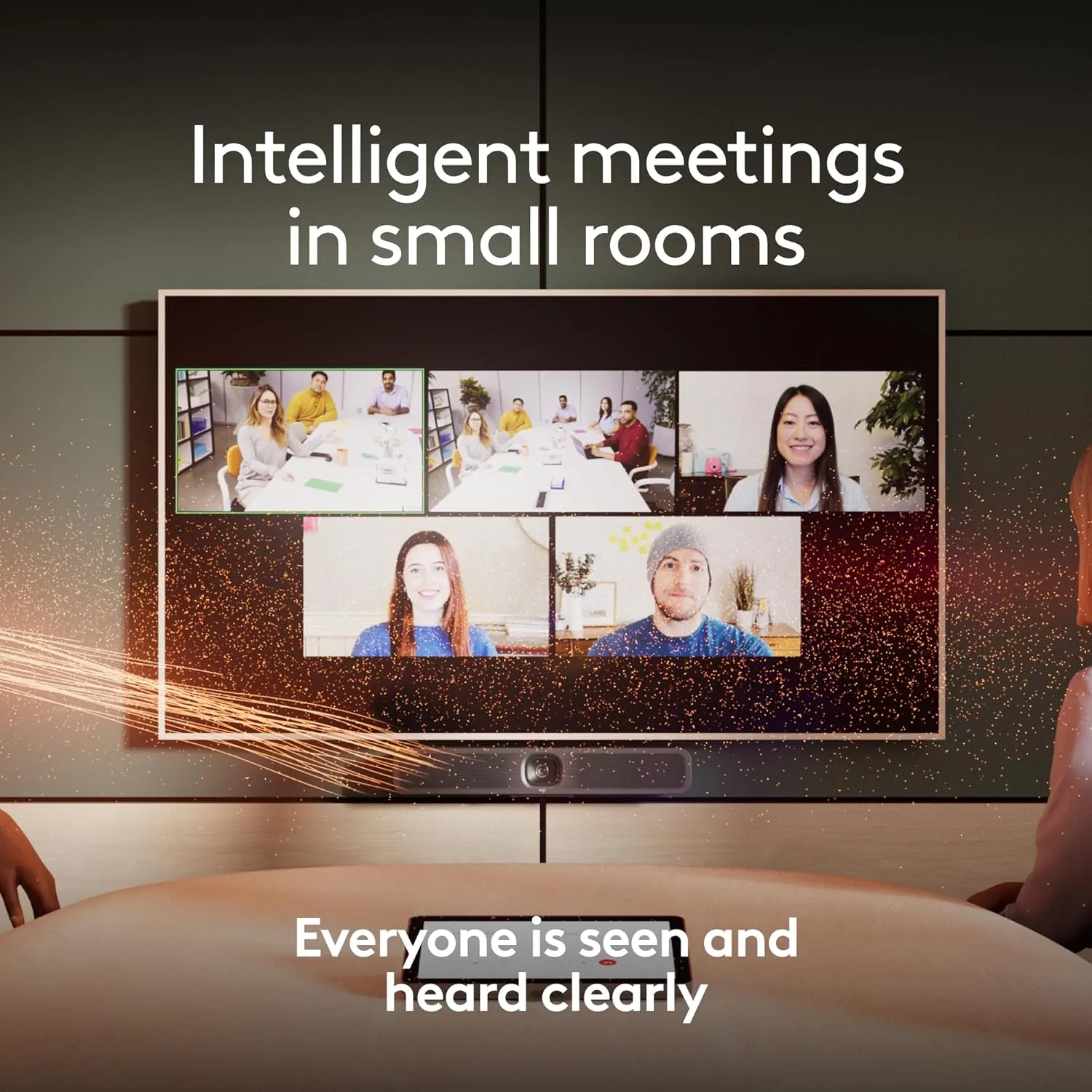 Logitech MeetUp 2 All-in-One USB Conference Room Camera with Built-in AI