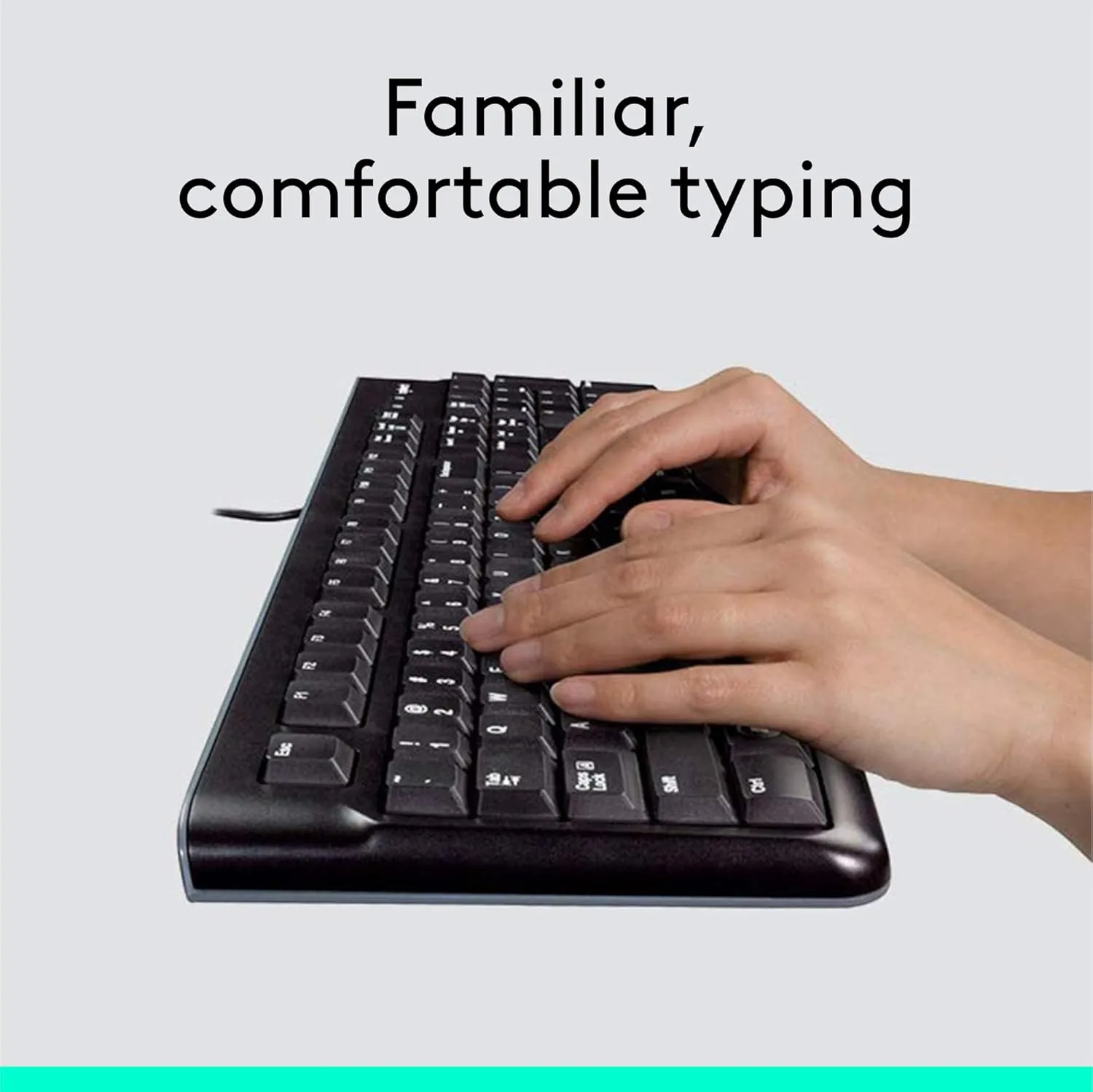 Logitech MK120 Wired Keyboard and Mouse Combo for Windows, Optical Wired Mouse, Full-Size, USB, Compatible with PC