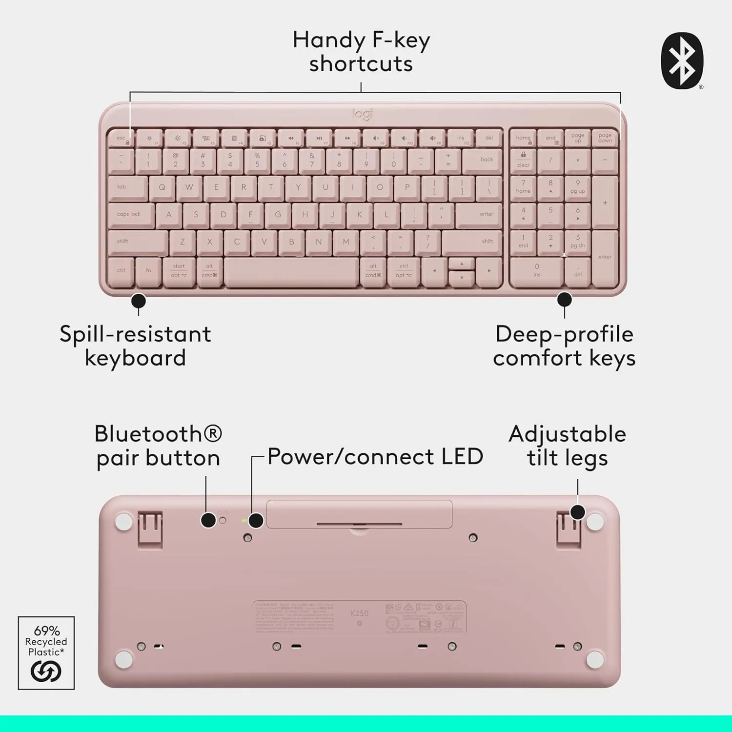 LOGITECH MK250 Bluetooth Wireless Mouse and Keyboard Combo