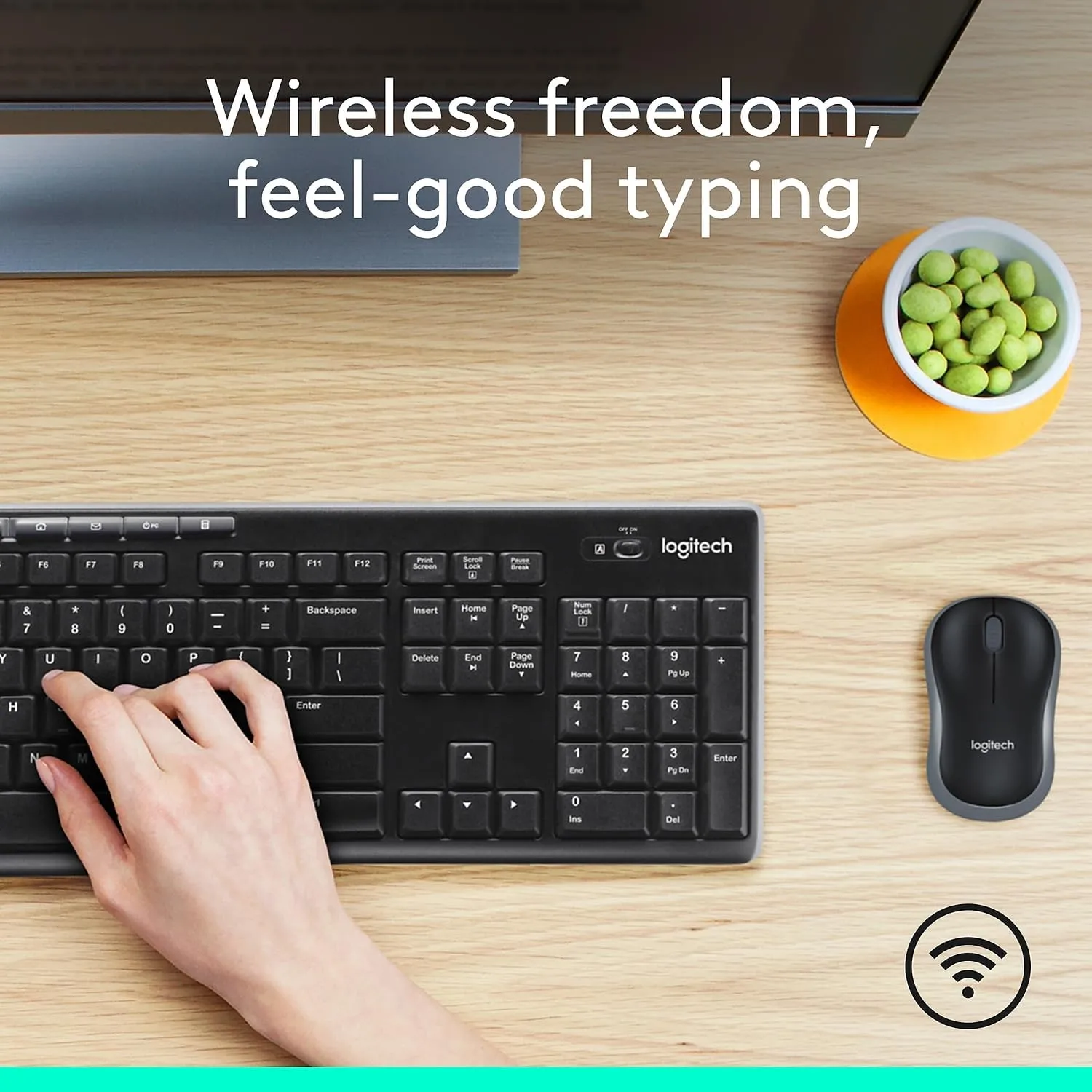 Logitech 920004536 MK270 Wireless Combo Keyboard/Mouse USB Black