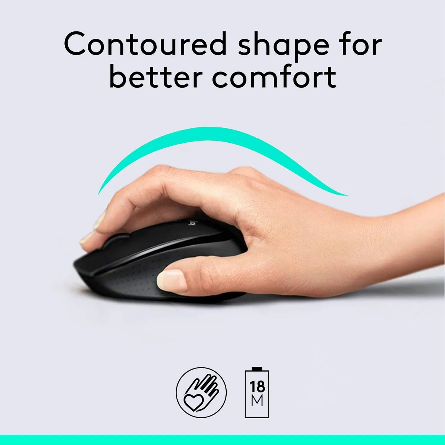 Logitech MK345 Wireless Keyboard and Mouse Combo with Palm Rest, 2.4 GHz USB Receiver, Compatible with PC, Laptop