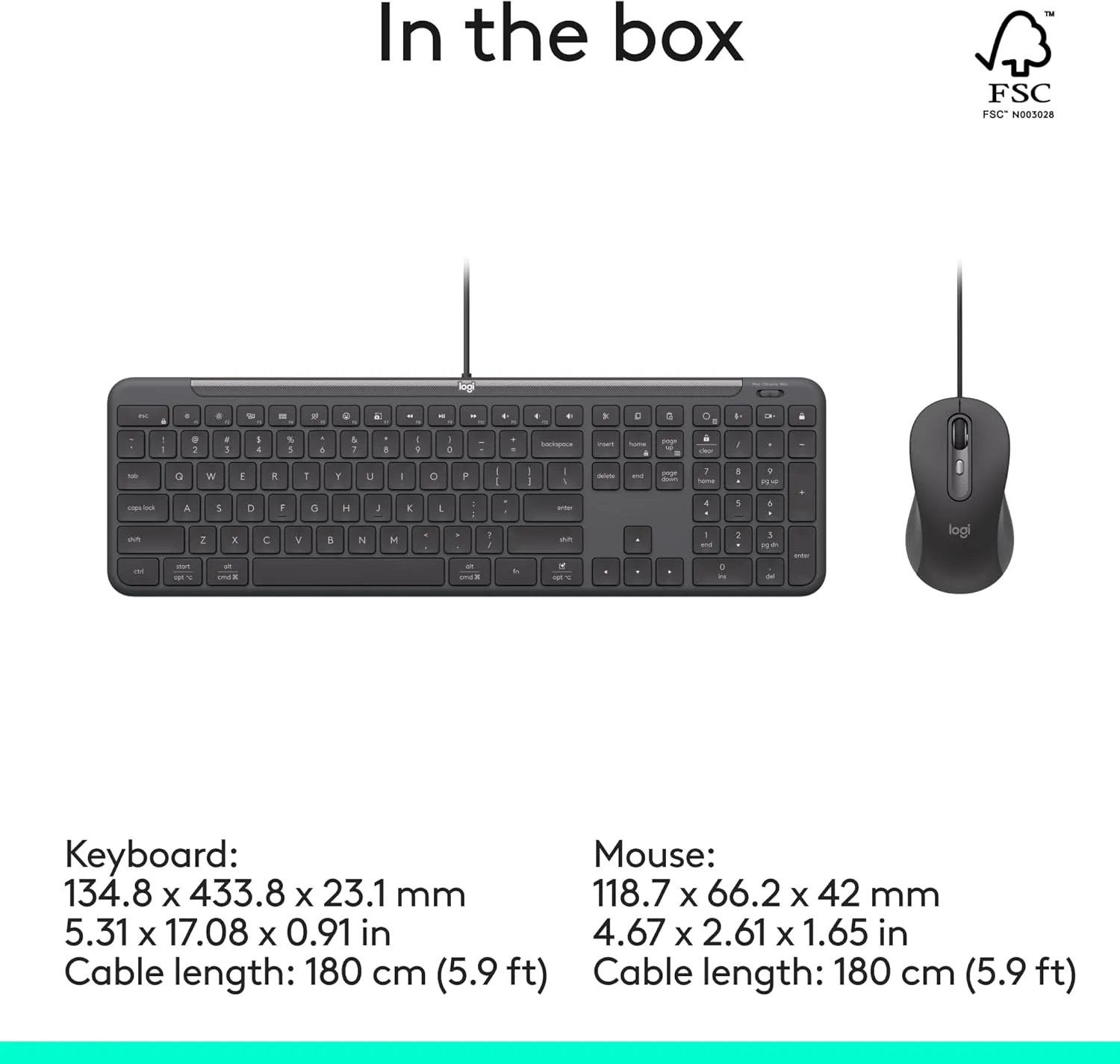 LOGITECH Signature Slim Wired for Business - Full-Size USB-C Keyboard