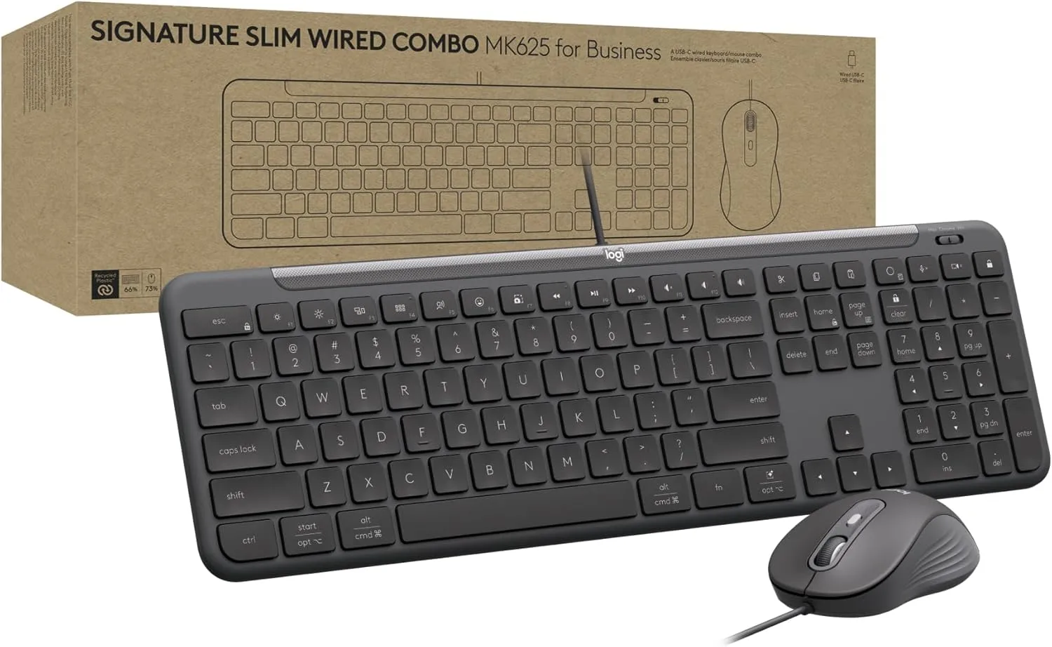 LOGITECH Signature Slim Wired for Business - Full-Size USB-C Keyboard