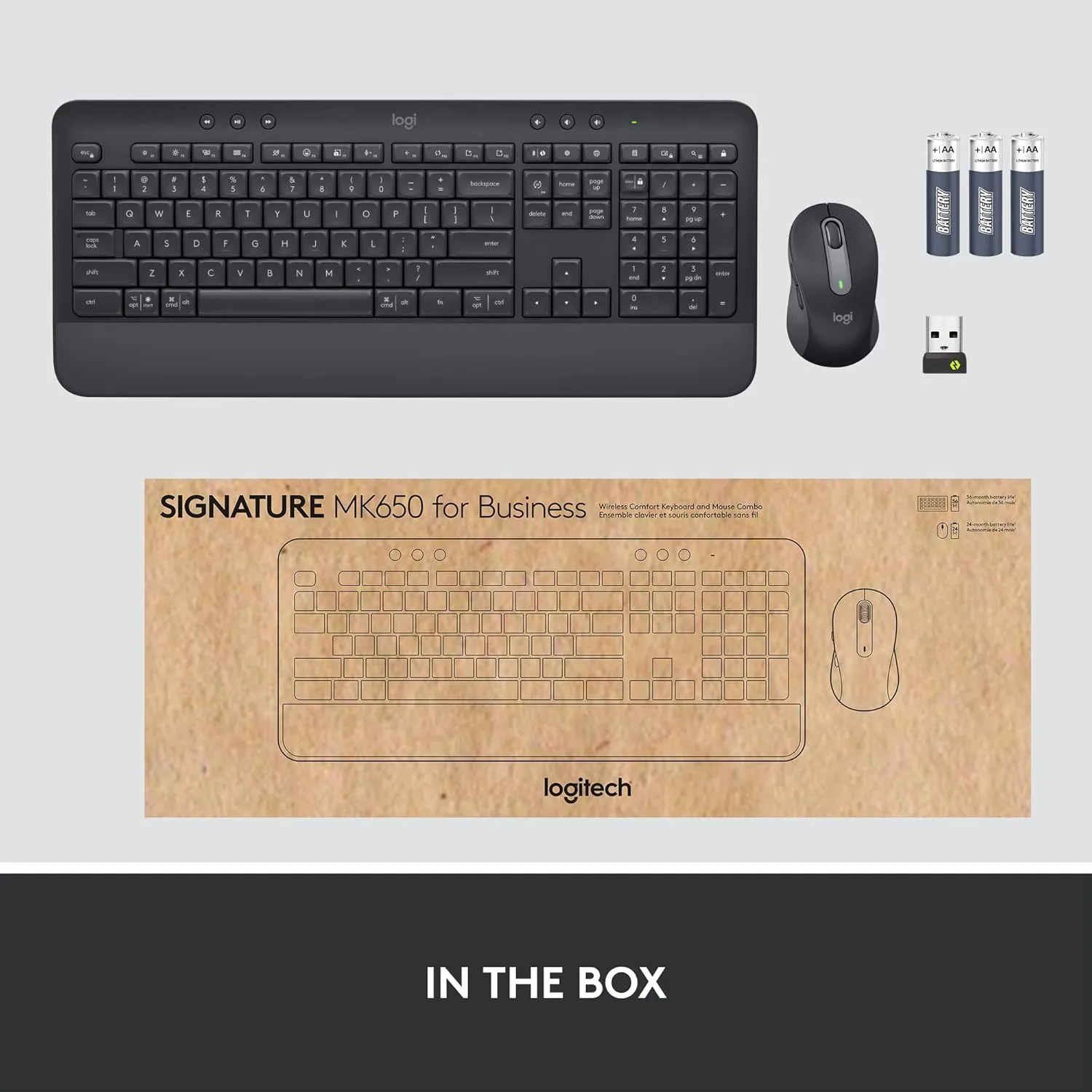 LOGITECH Signature MK650 Combo for Business - Wireless Keyboard and Mouse