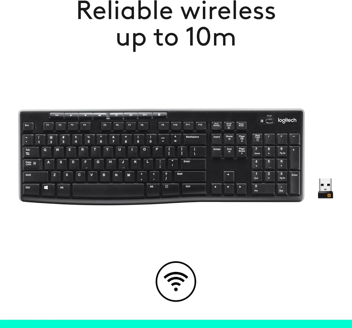 Logitech MK710 Wireless Keyboard and Mouse Combo — Includes Keyboard and Mouse, Stylish Design
