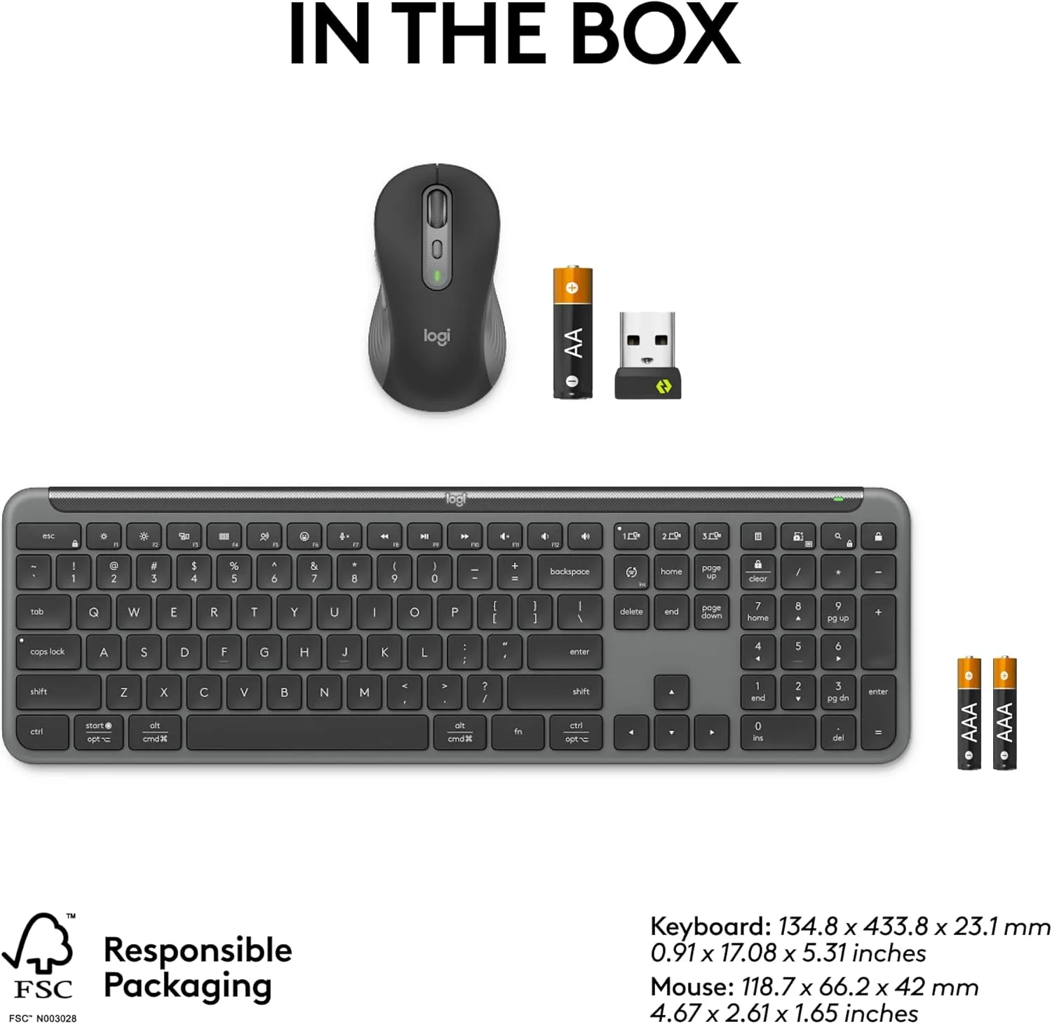 LOGITECH Signature Slim Wireless Keyboard and Mouse Combos for Business