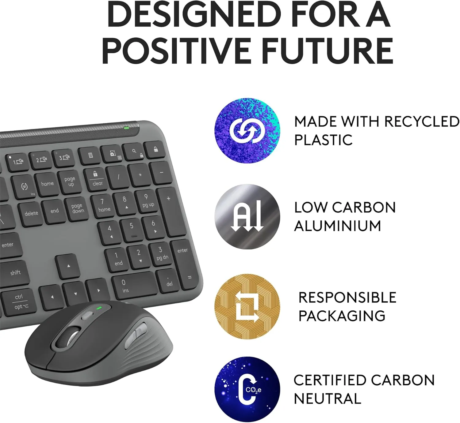LOGITECH Signature Slim Wireless Keyboard and Mouse Combos for Business