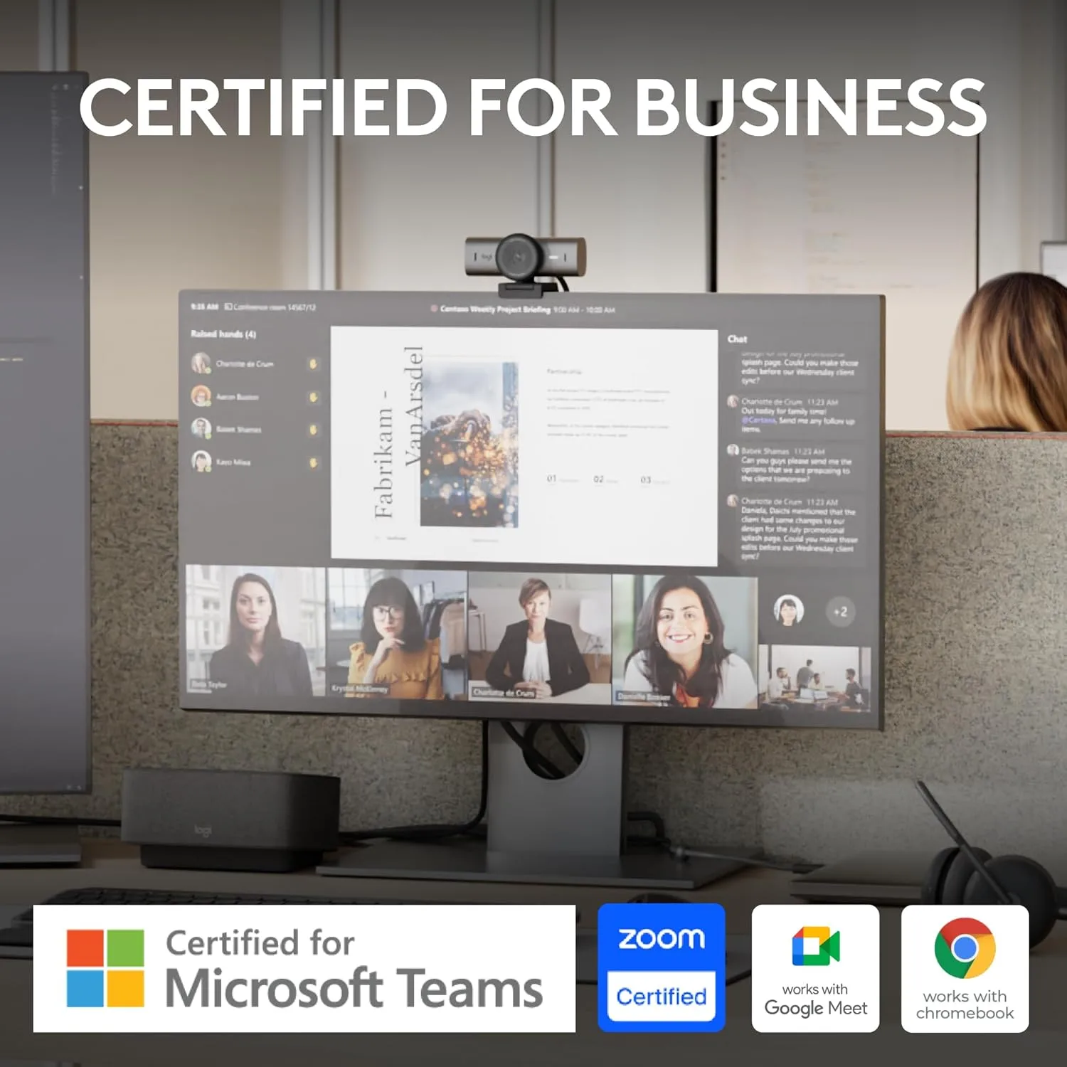 Logitech MX Brio 705 for Business 4K Webcam with Auto-Framing - Graphite