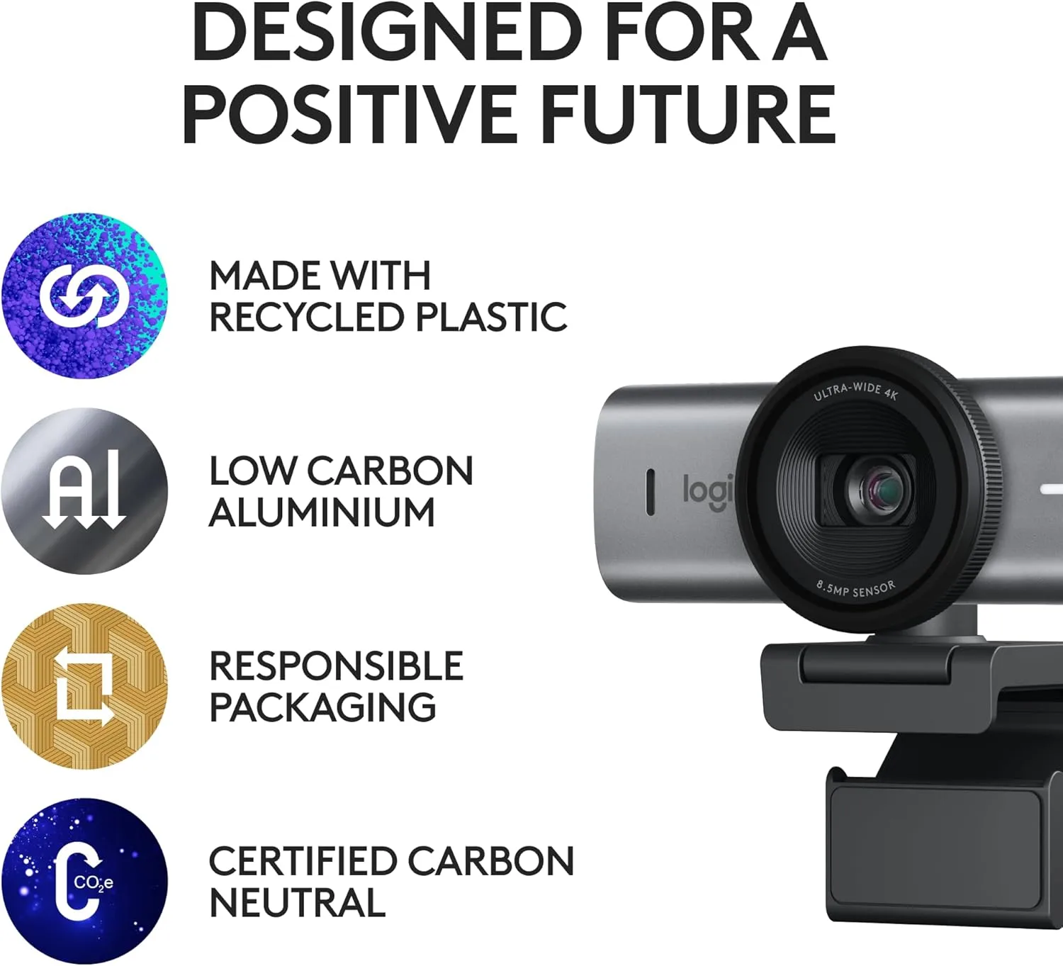 Logitech MX Brio 705 for Business 4K Webcam with Auto-Framing - Graphite