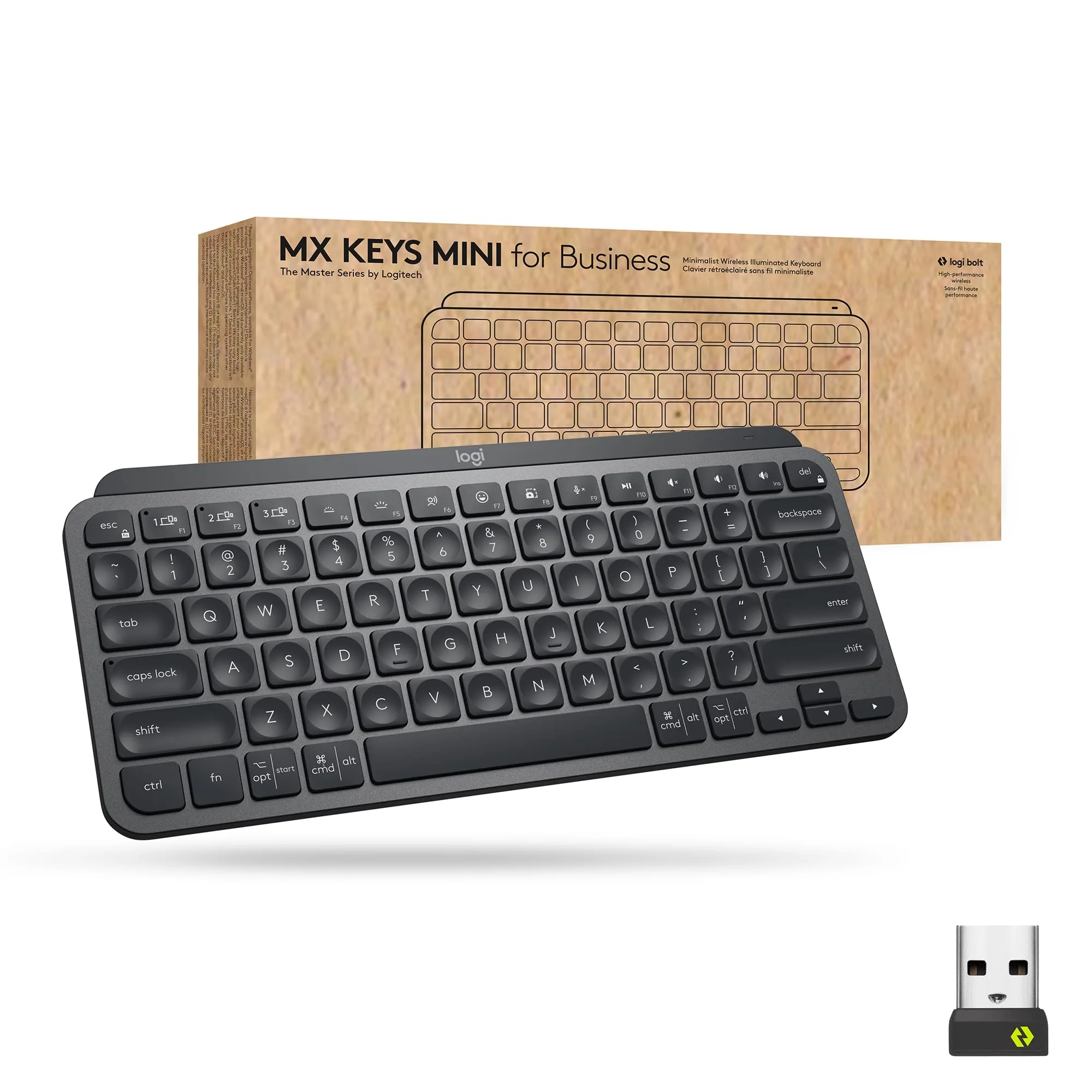 Logitech MX Keys Mini Wireless Illuminated Keyboard for Business - Graphite