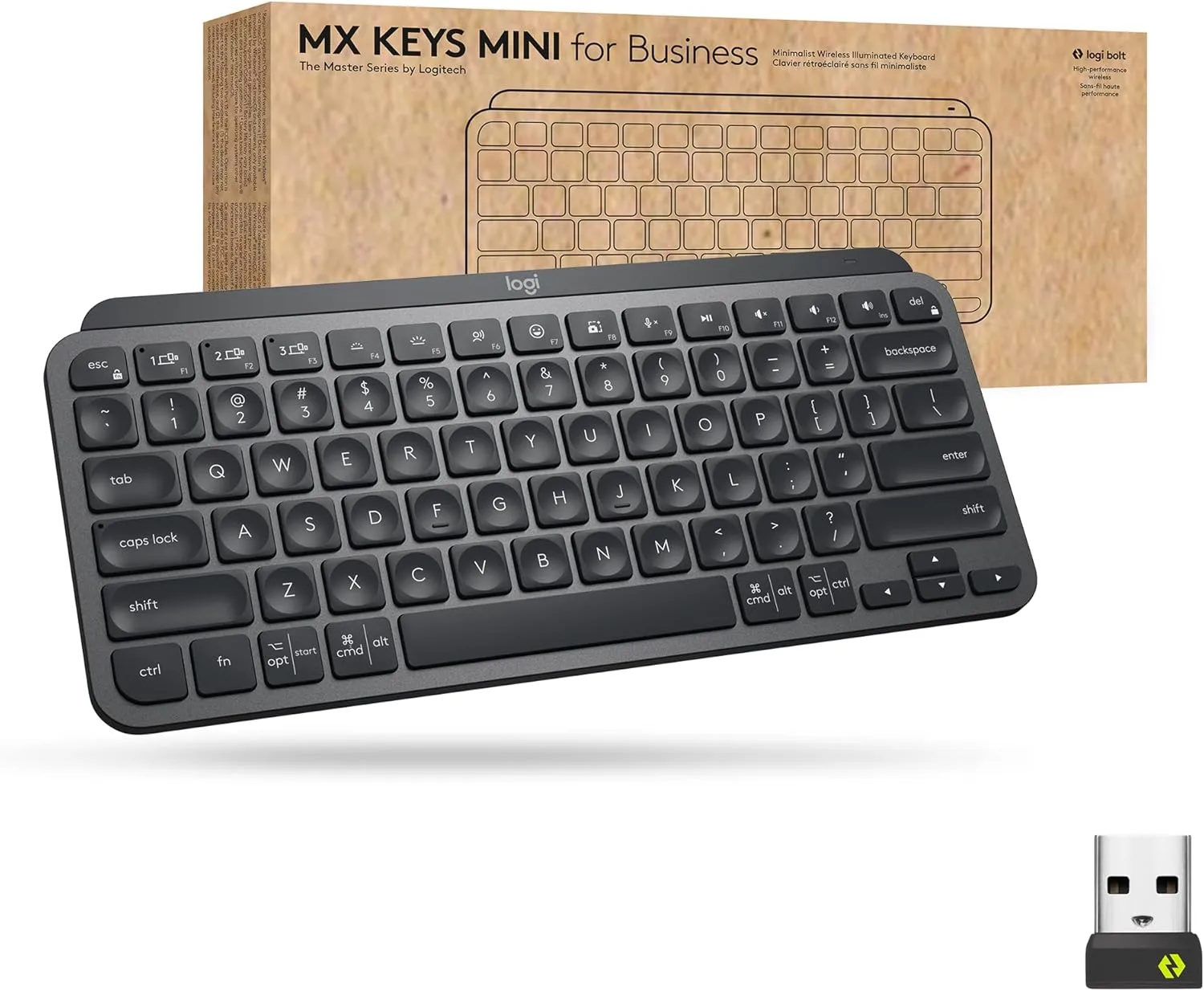Logitech MX Keys Mini Wireless Illuminated Keyboard for Business - Graphite