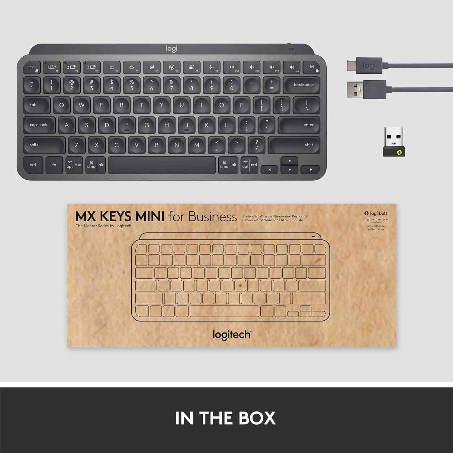 Logitech MX Keys Mini Wireless Illuminated Keyboard for Business - Graphite