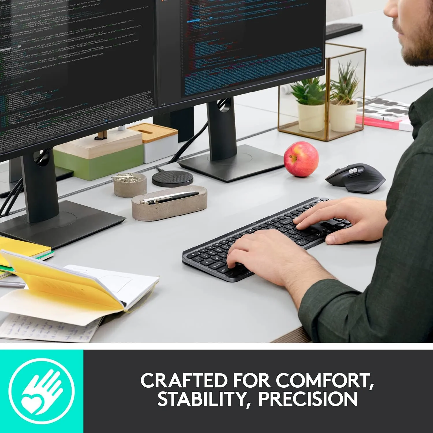 Logitech MX Keys Wireless Illuminated Keyboard for Business, Quiet Perfect-Stroke Keys, Logi Bolt Technology, Bluetooth
