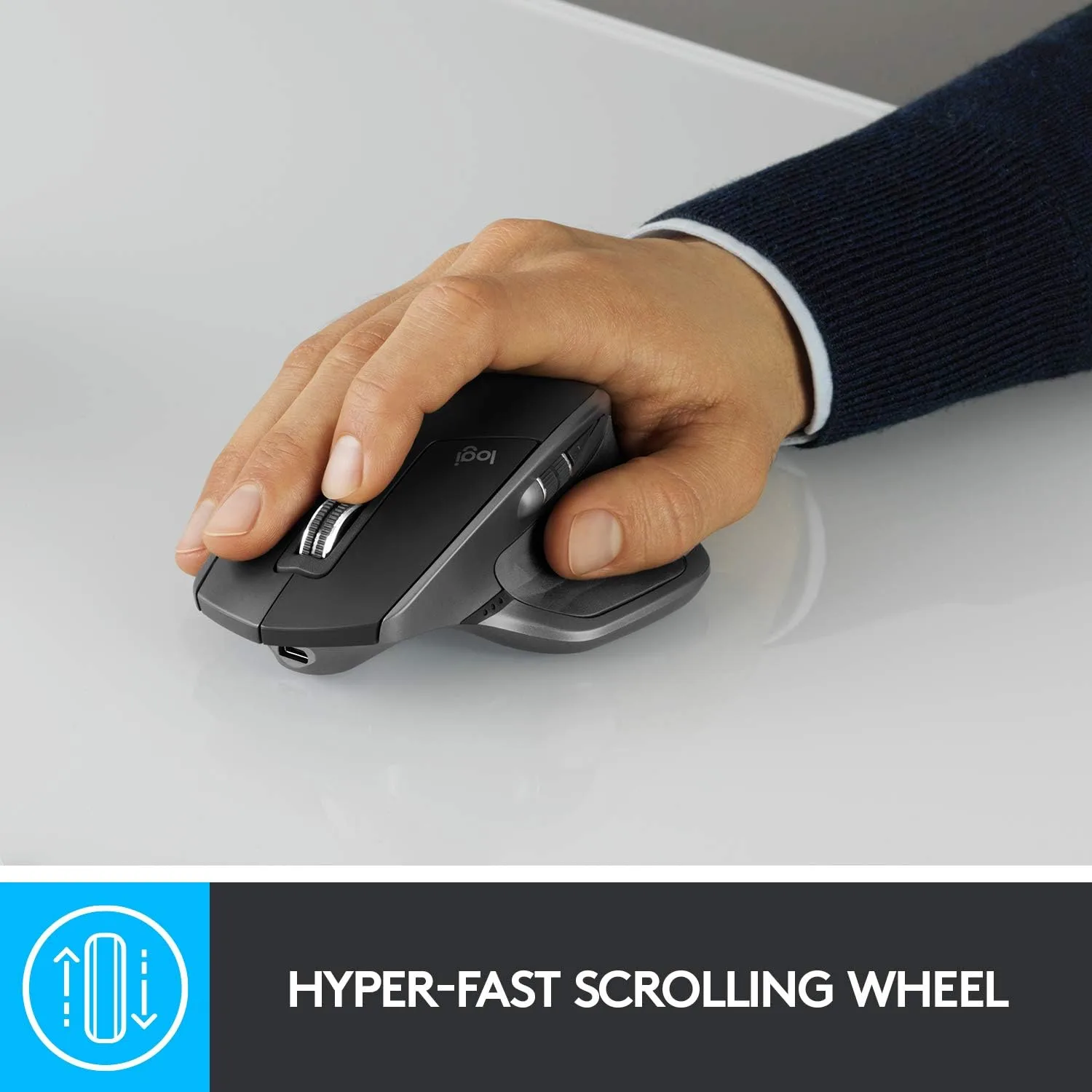 Logitech MX Master 2S Wireless Mouse, Multi-Device, Bluetooth or 2.4GHz Wireless with USB Unifying Receiver