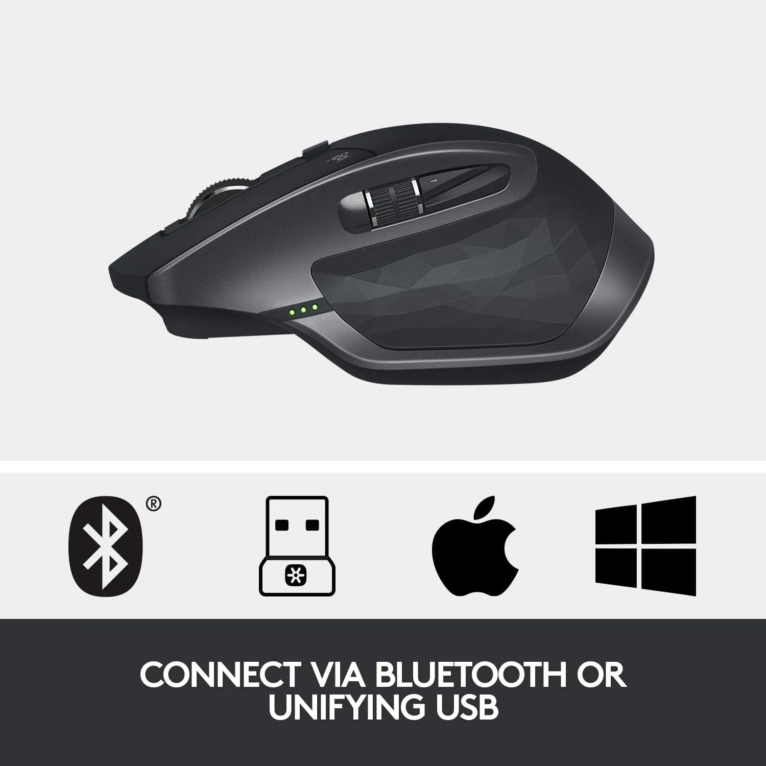 Logitech MX Master 2S Wireless Mouse, Multi-Device, Bluetooth or 2.4GHz Wireless with USB Unifying Receiver