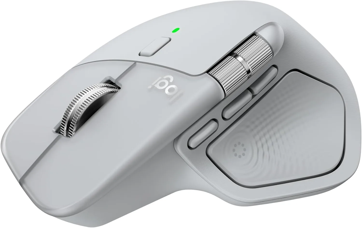 Logitech MX Master 4 Ergonomic Wireless Mouse with Haptic Feedback, USB-C Charging - Pale Gray