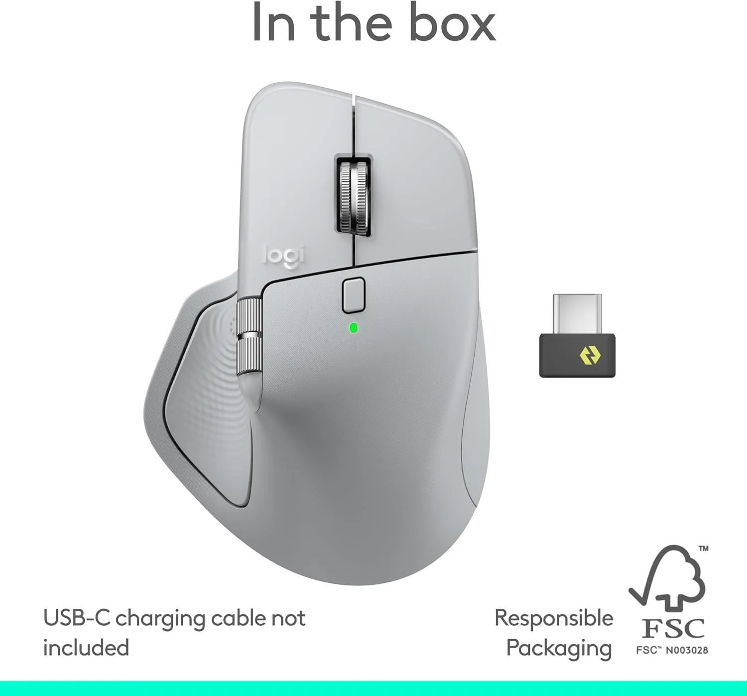 Logitech MX Master 4 Ergonomic Wireless Mouse with Haptic Feedback, USB-C Charging - Pale Gray