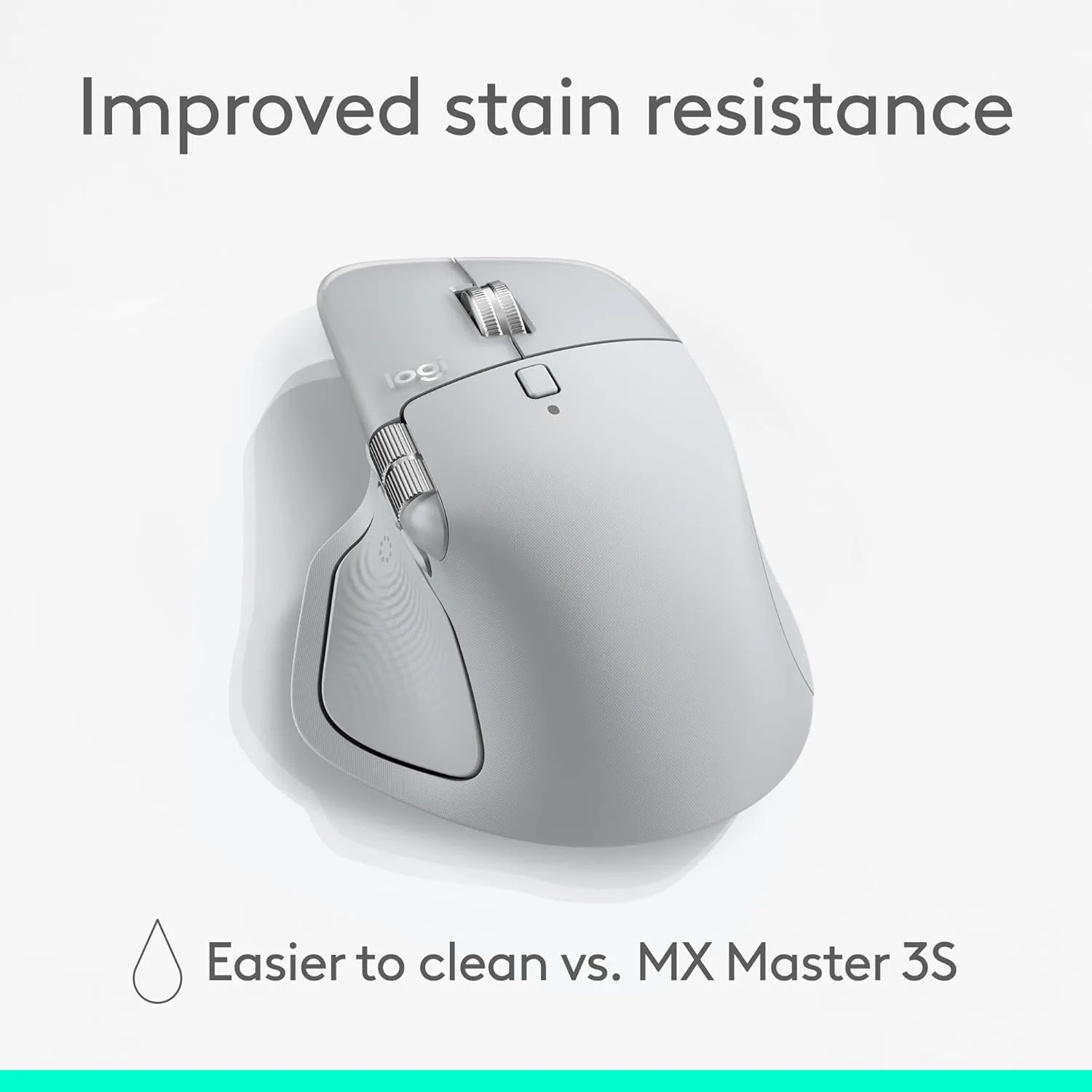 Logitech MX Master 4 Ergonomic Wireless Mouse with Haptic Feedback, USB-C Charging - Pale Gray