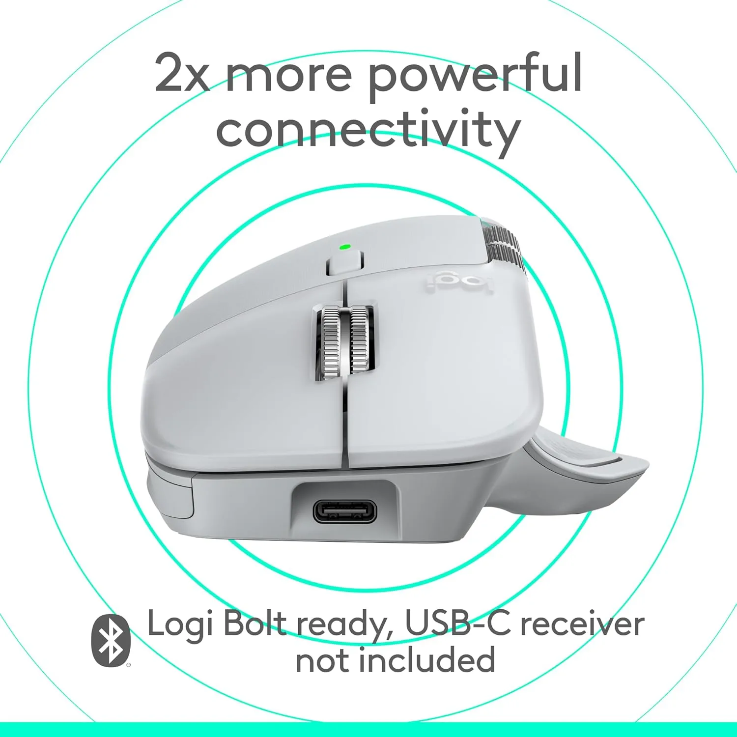 Logitech MX Master 4 for Mac, Ergonomic Bluetooth Mouse - White Silver