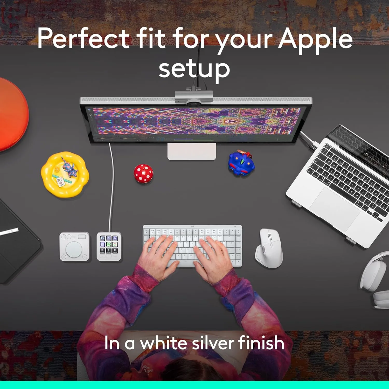 Logitech MX Master 4 for Mac, Ergonomic Bluetooth Mouse - White Silver