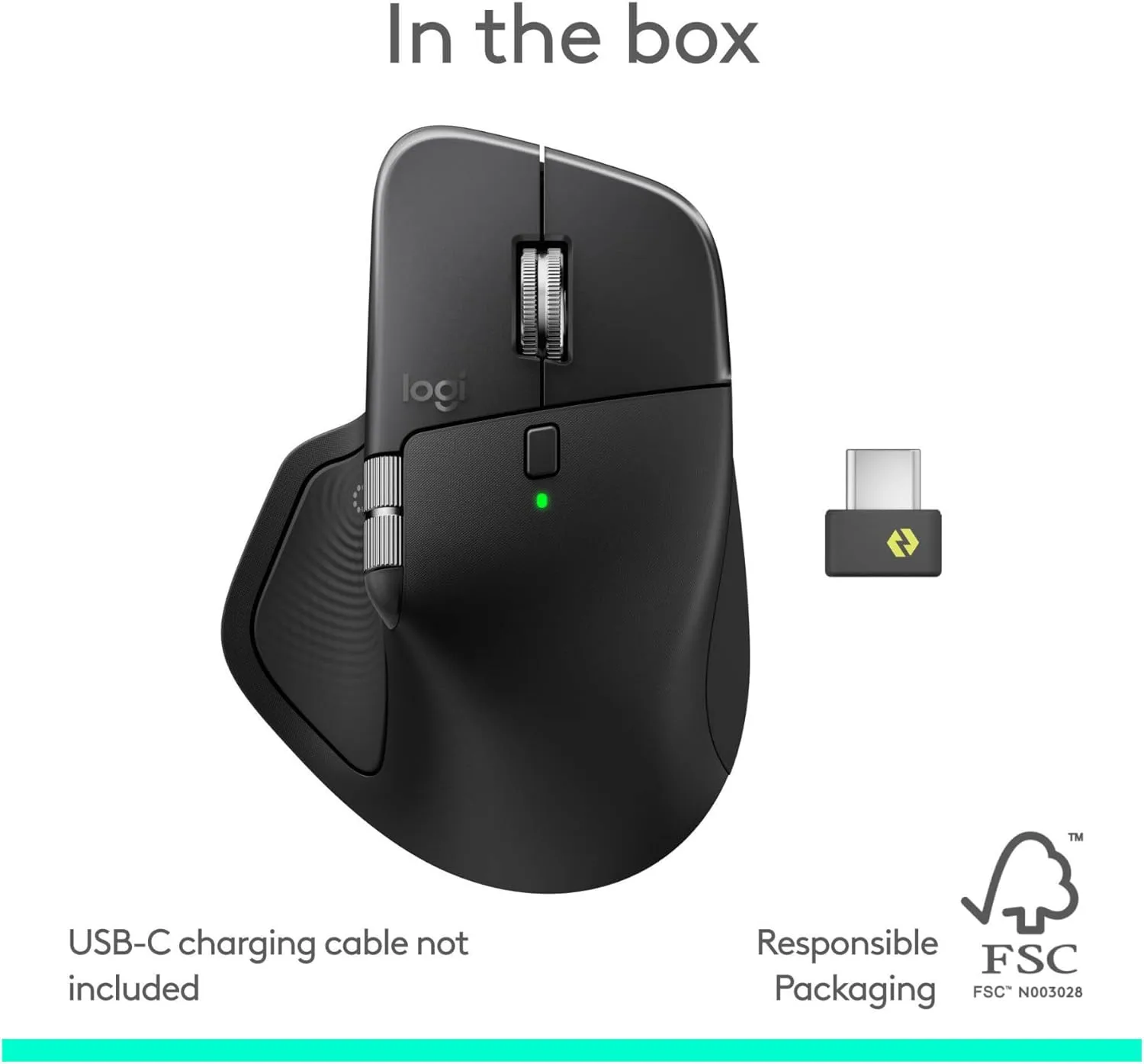 Logitech MX Master 4 Ergonomic Wireless Mouse with Haptic Feedback - Black