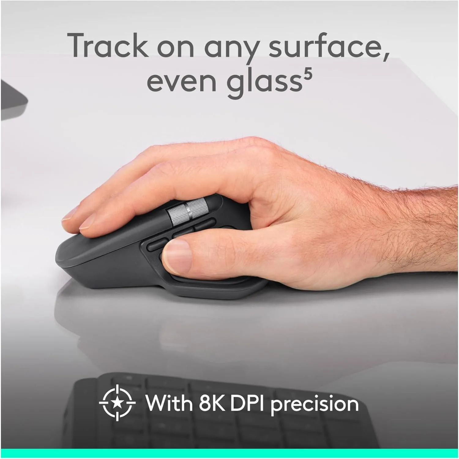 Logitech MX Master 4 Ergonomic Wireless Mouse with Haptic Feedback - Black