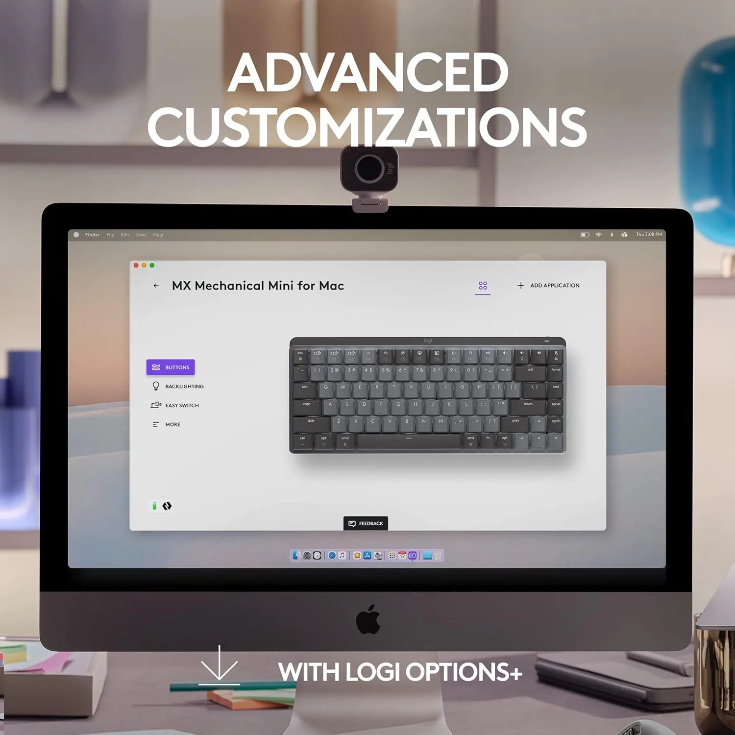 Logitech MX Mechanical Mini for Mac — Wireless Backlit Mechanical Keyboard