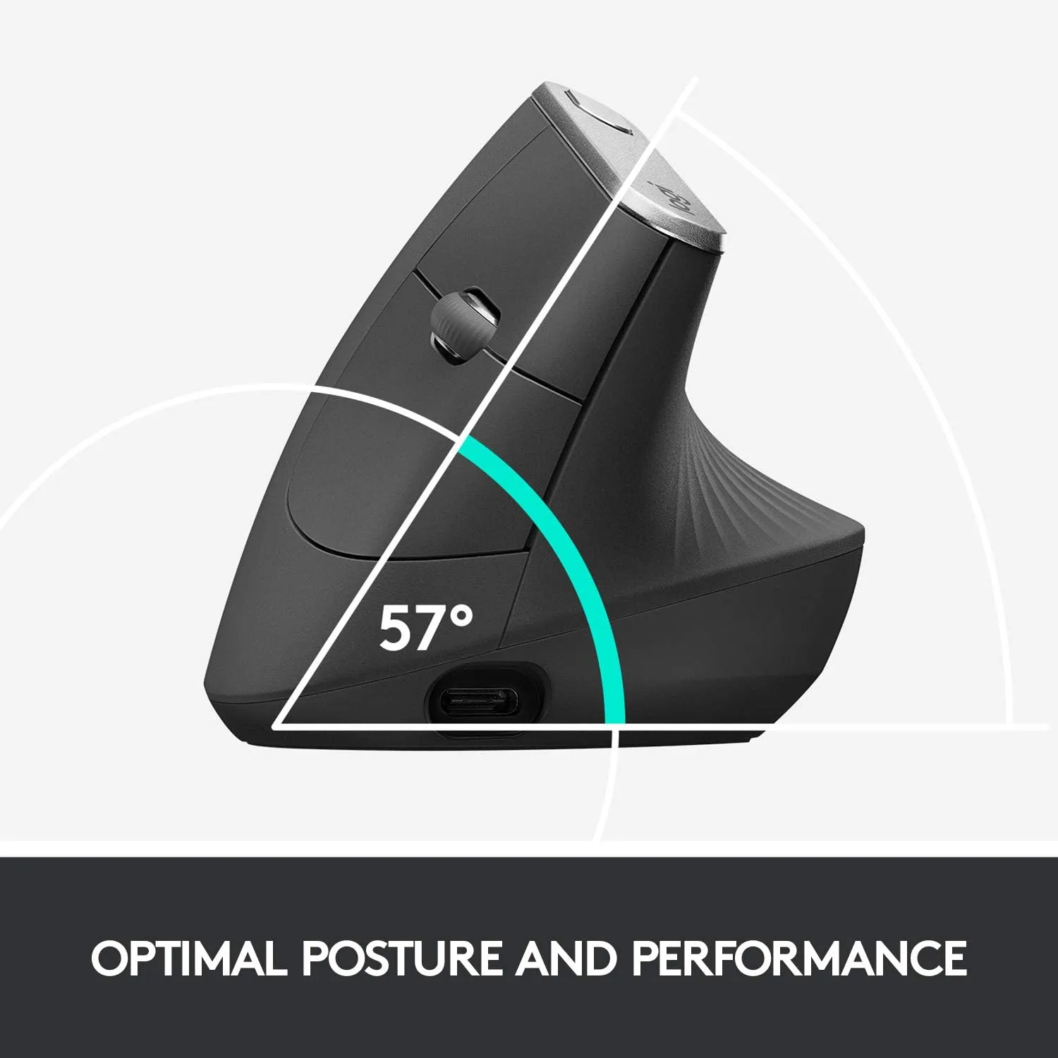 Logitech MX Vertical Wireless Mouse – Ergonomic, Rechargeable, Graphite