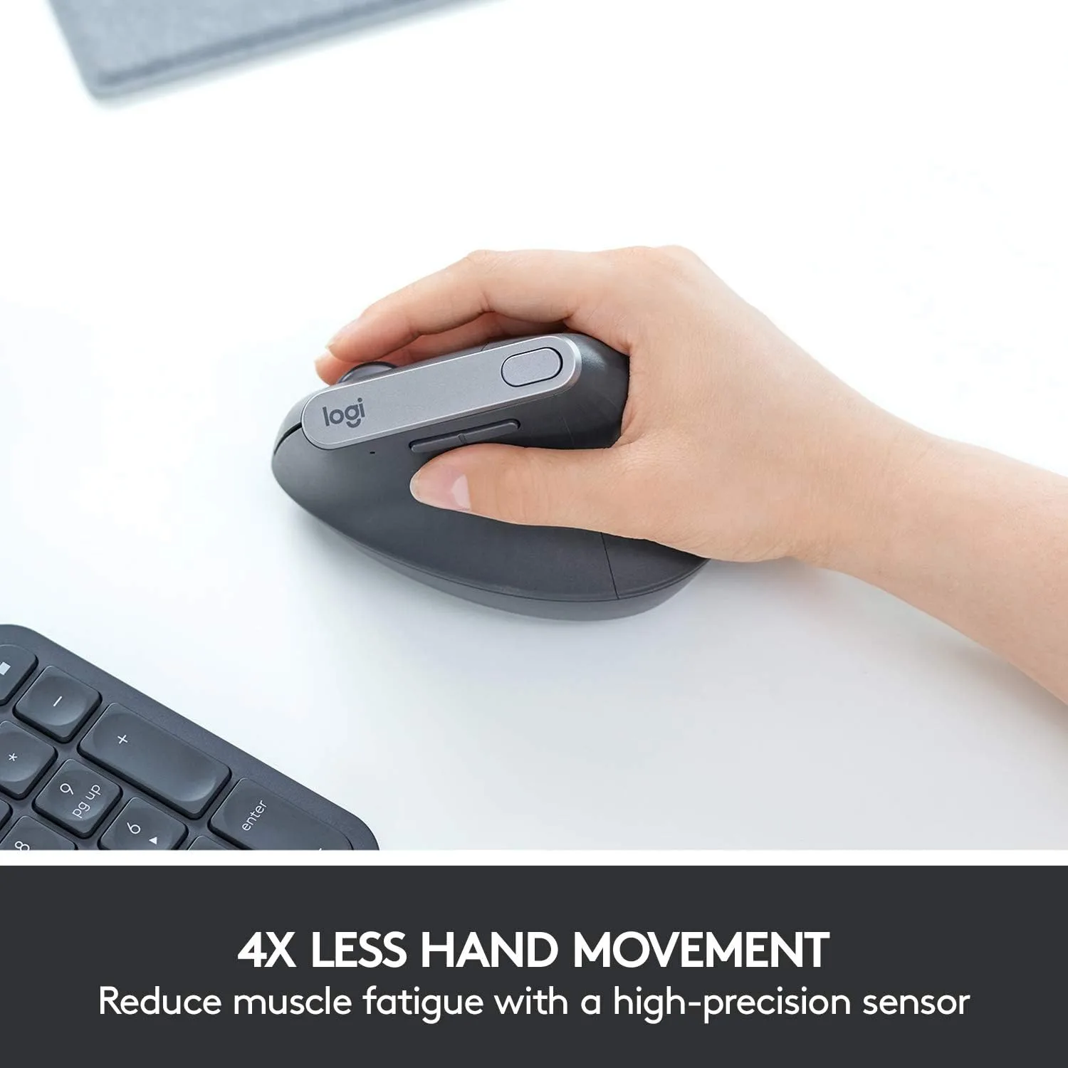 Logitech MX Vertical Wireless Mouse – Ergonomic, Rechargeable, Graphite