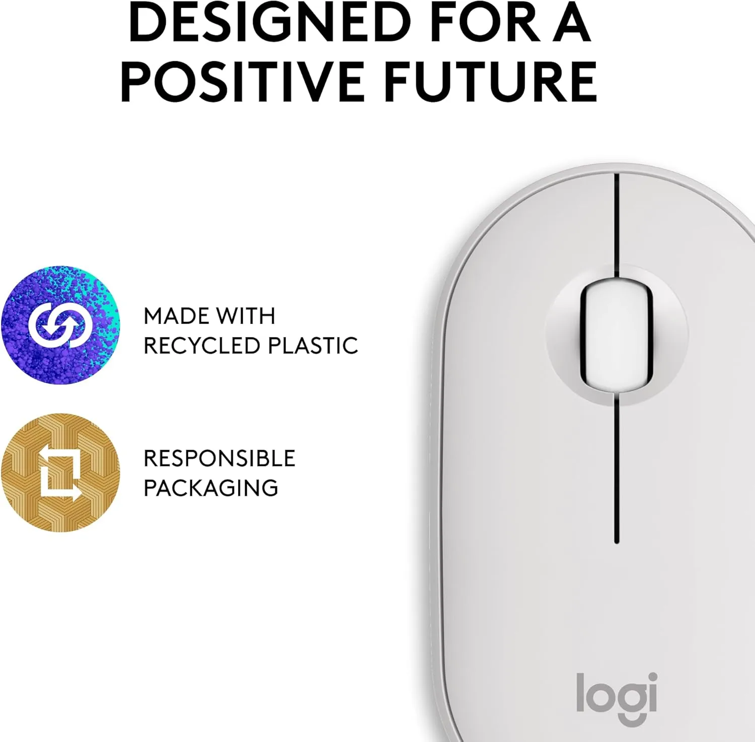 Logitech Pebble Mouse 2 M350s Slim Bluetooth Wireless Mouse