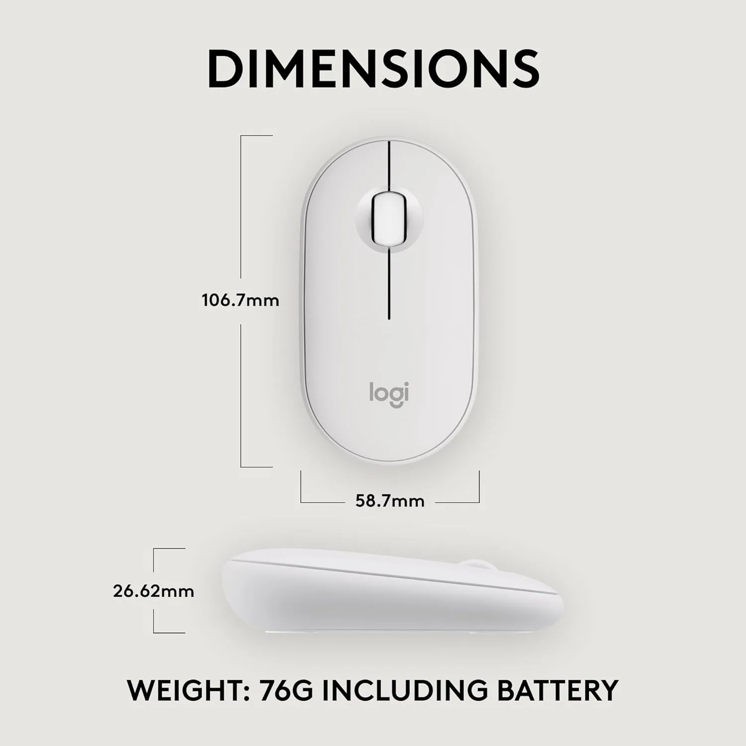 Logitech Pebble Mouse 2 M350s Slim Bluetooth Wireless Mouse