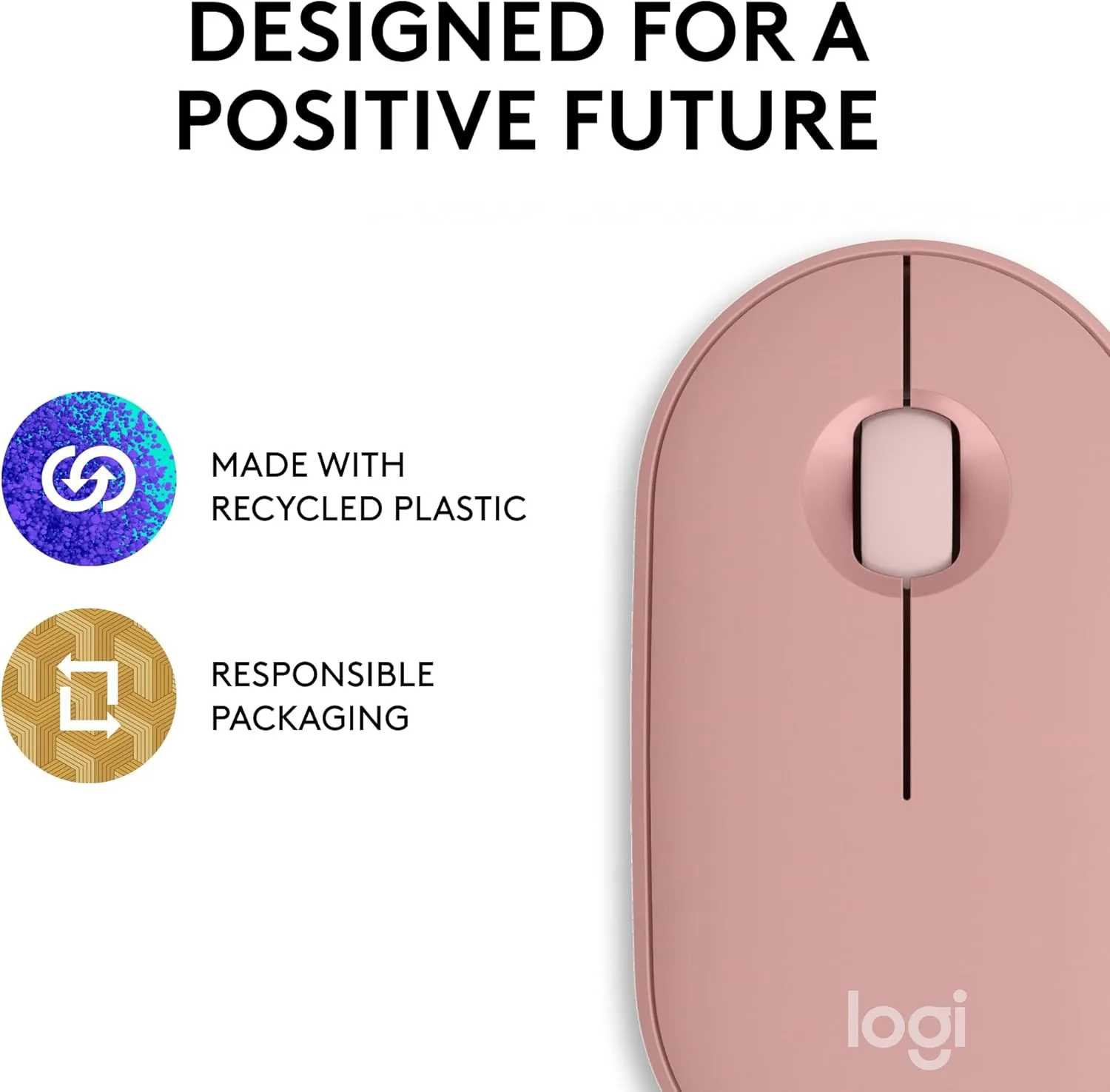 Logitech Pebble Mouse 2 M350s Slim Bluetooth Wireless Mouse