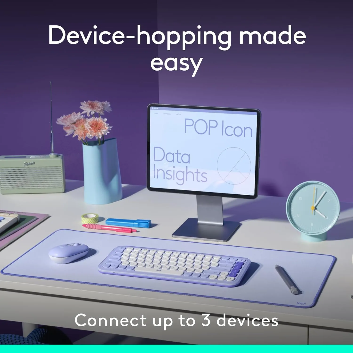 LOGITECH POP ICON Bluetooth Keyboard & Mouse